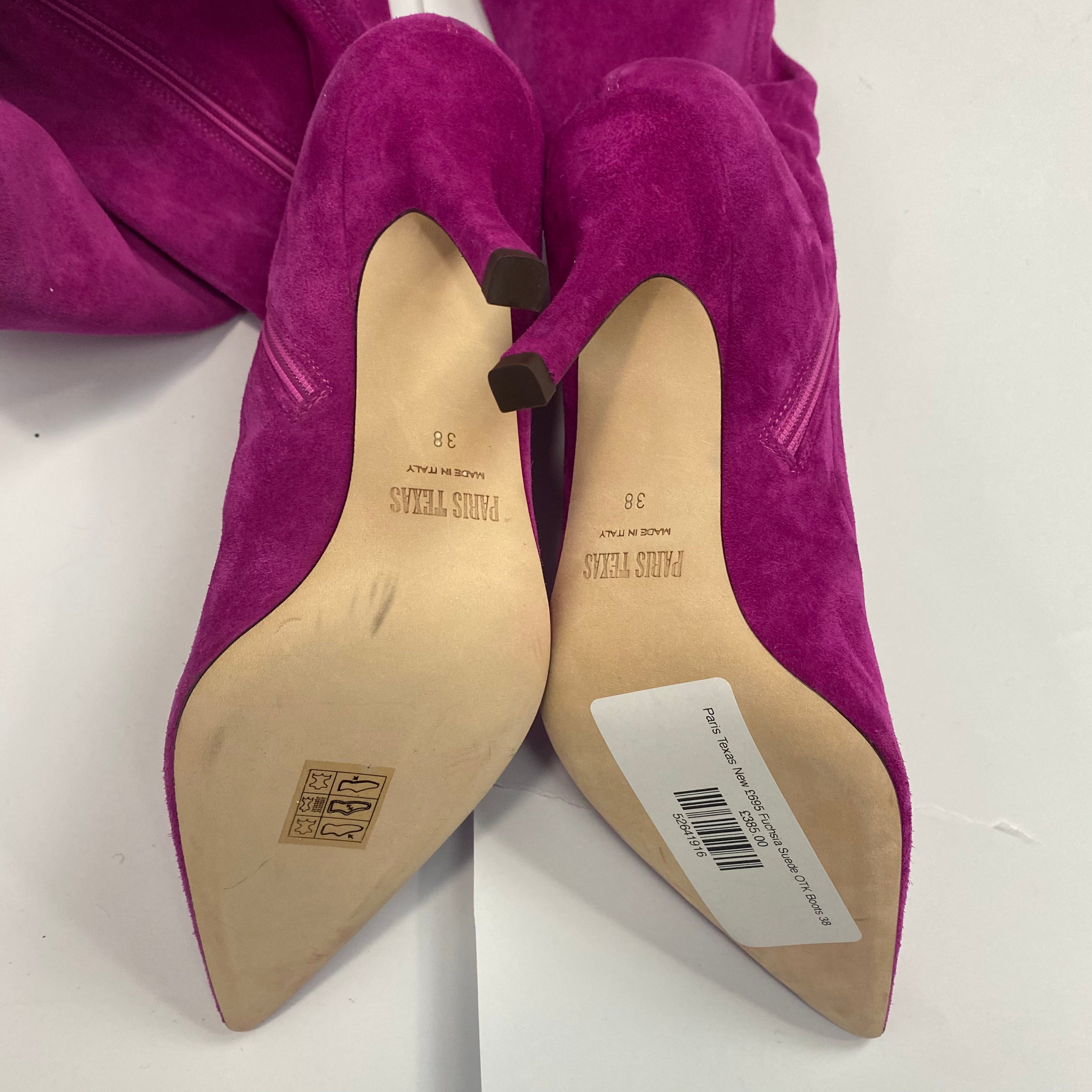Paris Texas New £695 Fuchsia Suede OTK Boots 38