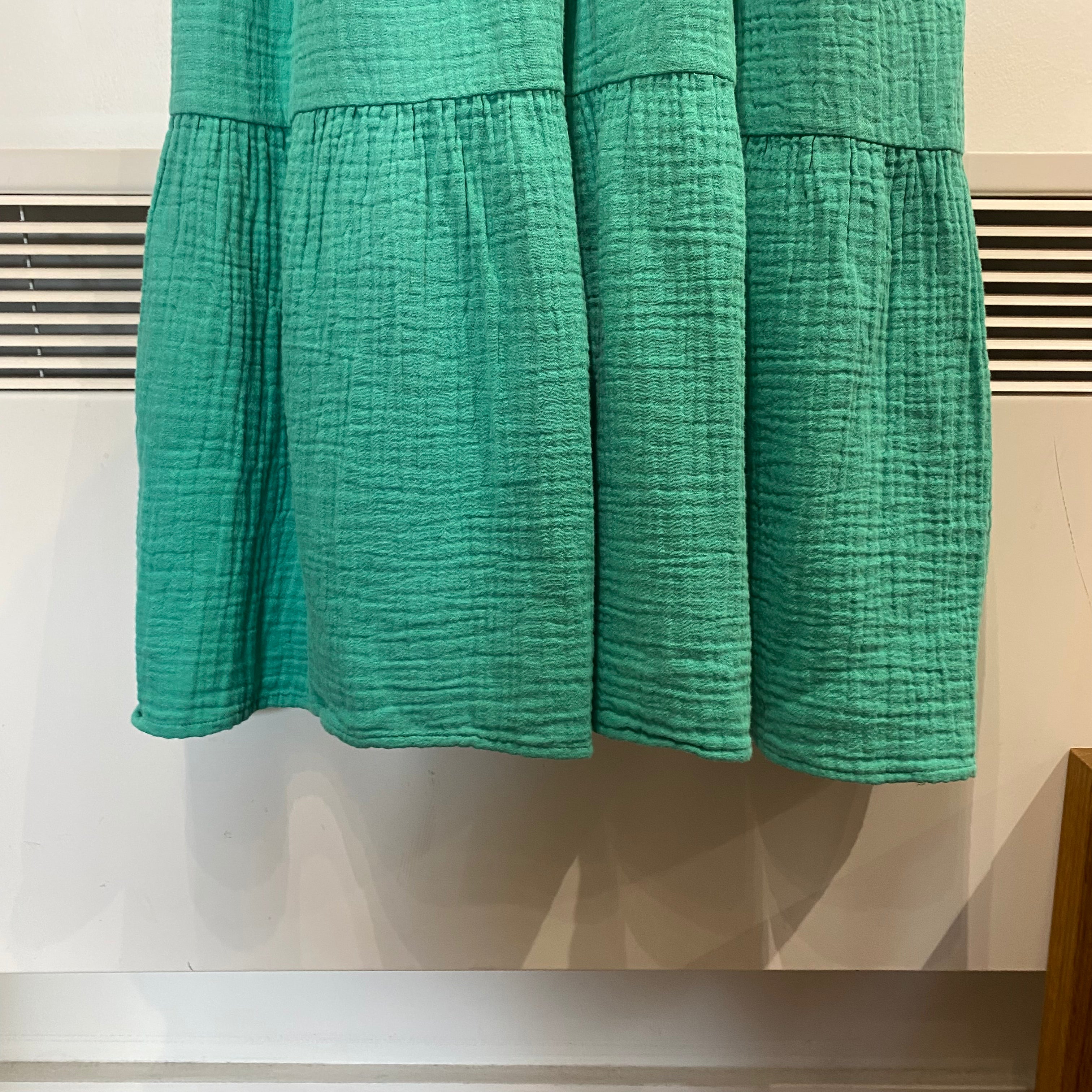 Rails New £228 Emerald Crinkle Cotton Blakely Dress XS