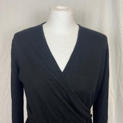 Chanel Black Superfine Cashmere & Silk V Neck Sweater M