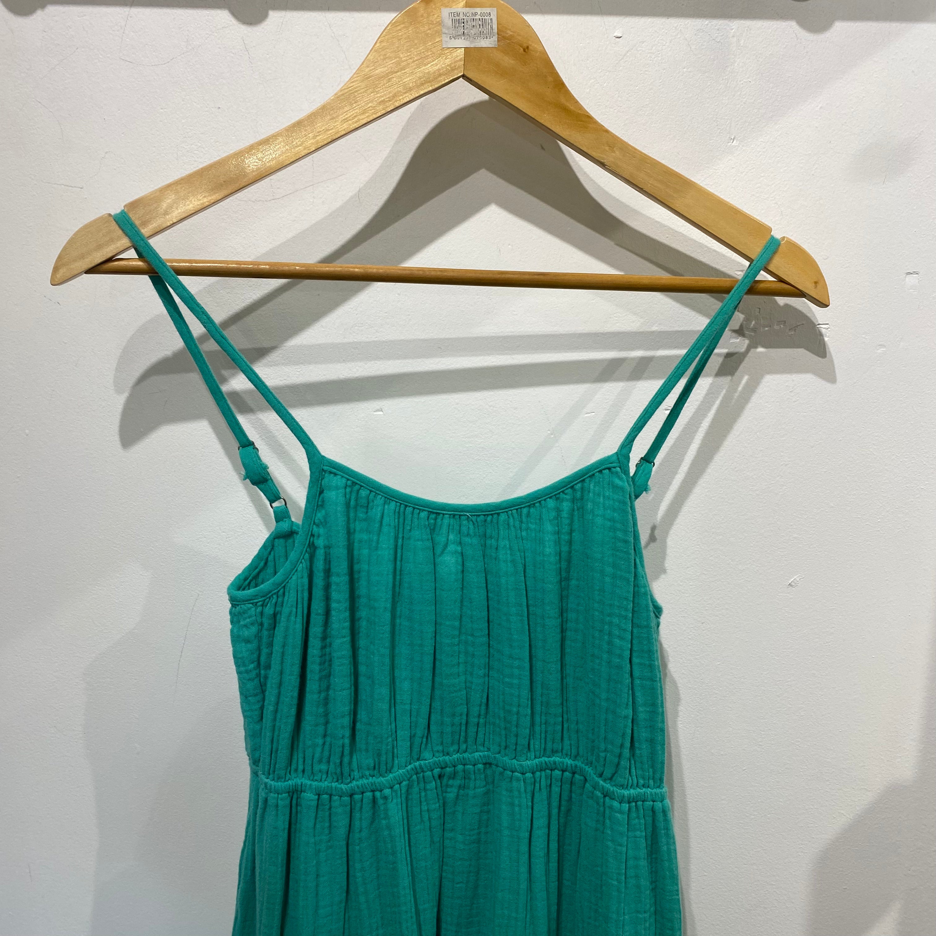 Rails New £228 Emerald Crinkle Cotton Blakely Dress XS