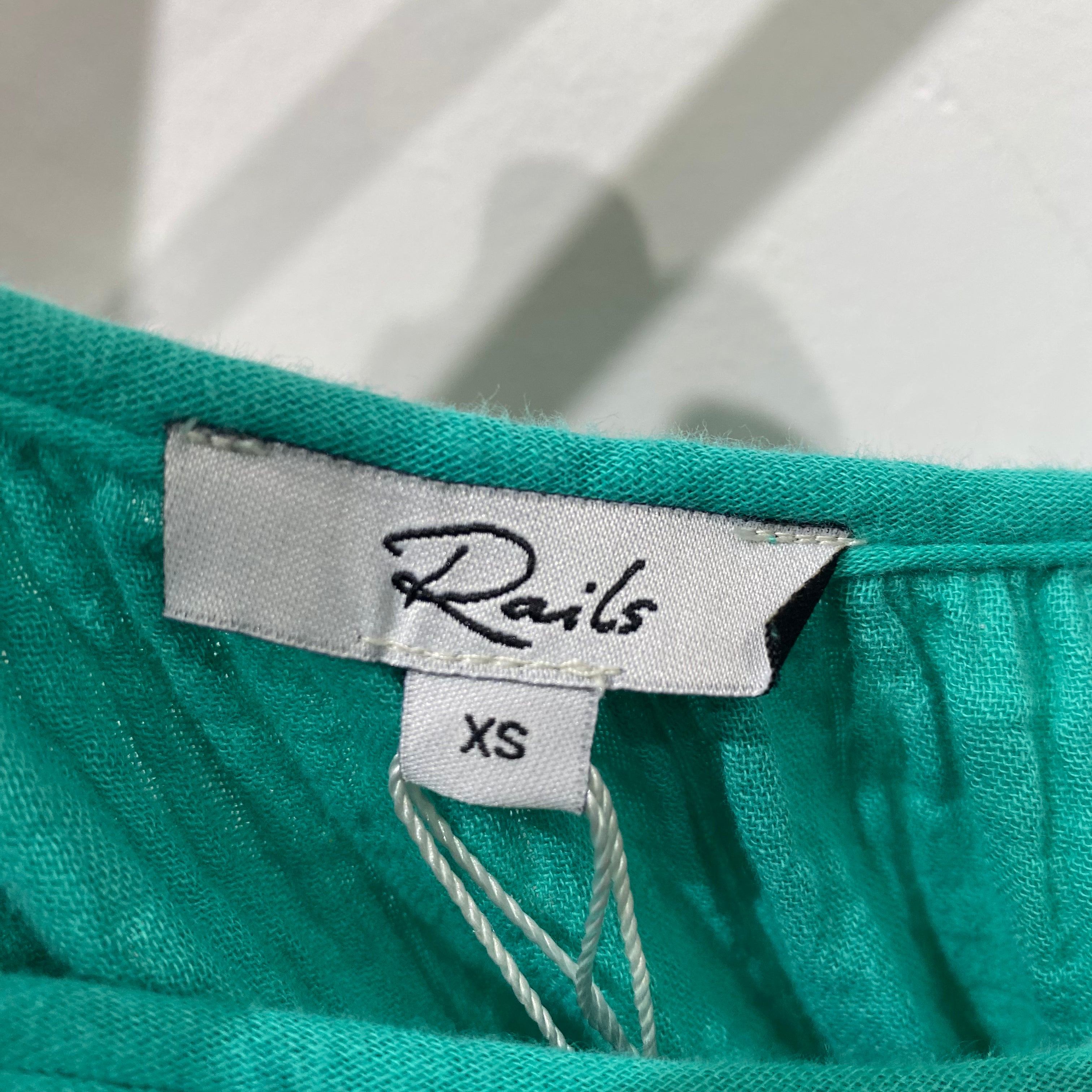 Rails New £228 Emerald Crinkle Cotton Blakely Dress XS