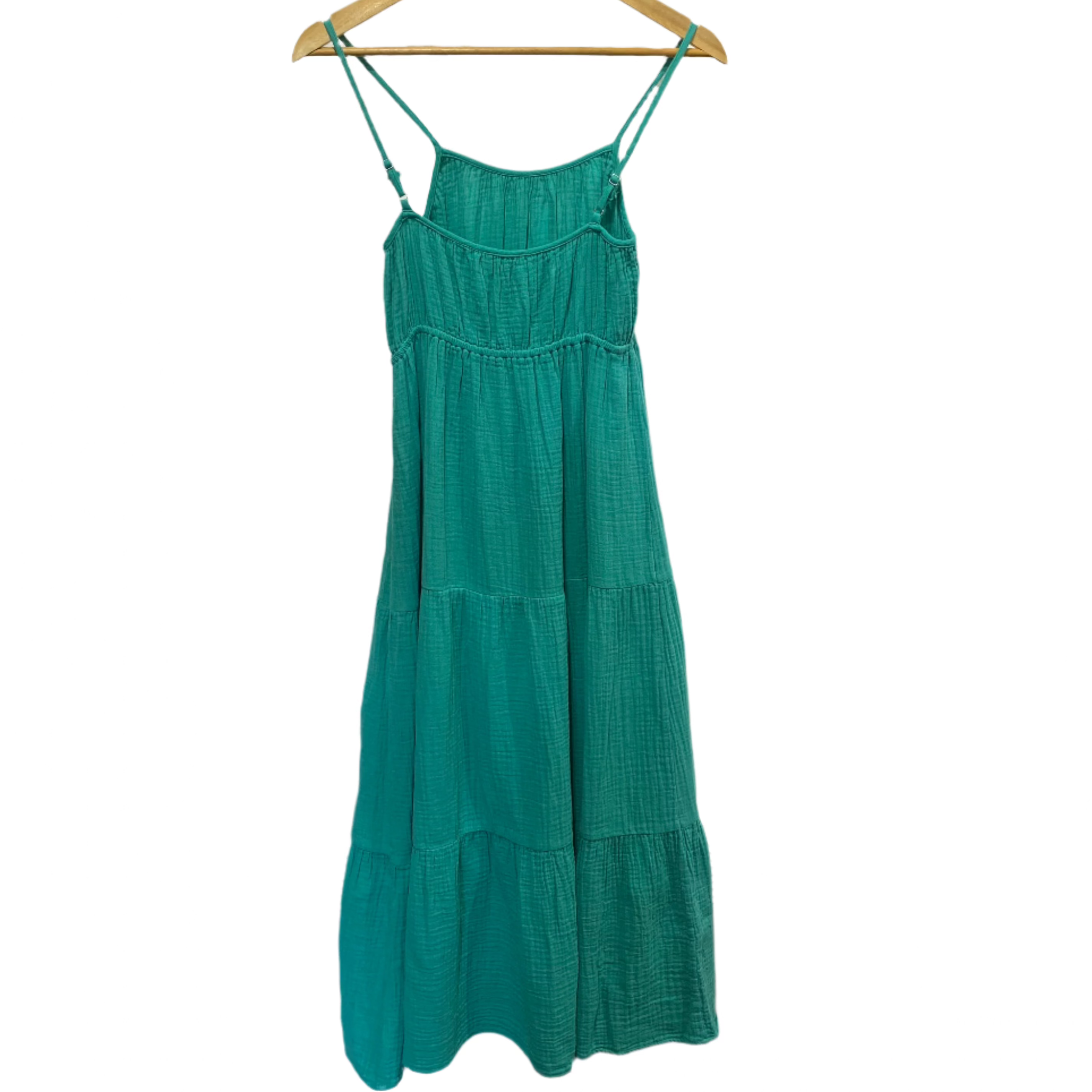 Rails New £228 Emerald Crinkle Cotton Blakely Dress XS