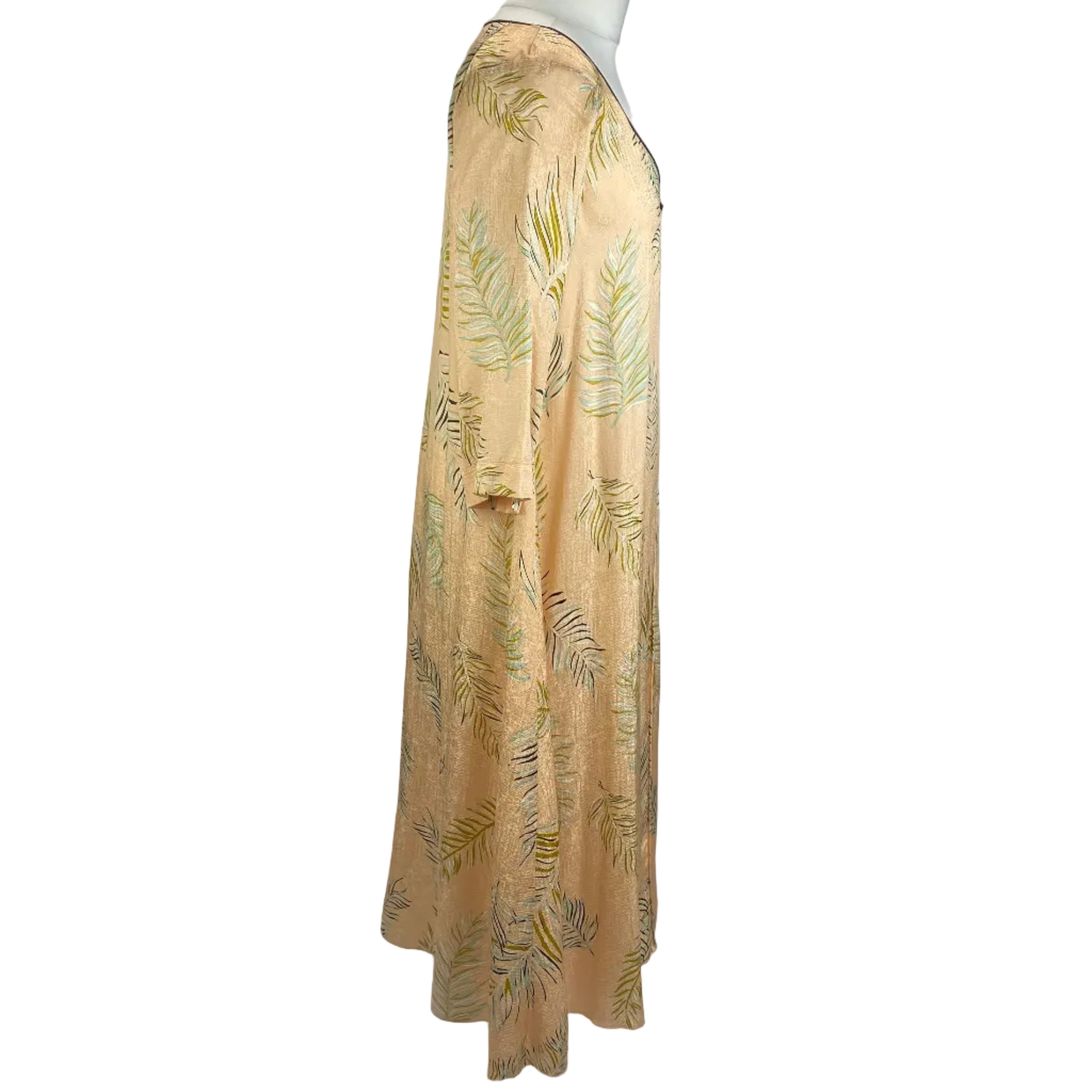 Forte Forte Peach Fern Print Silk Maxi Dress XS/S/M
