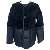 Marni Brand New £3350 Navy Reversible Shearling Boxy Jacket XXS/XS/S