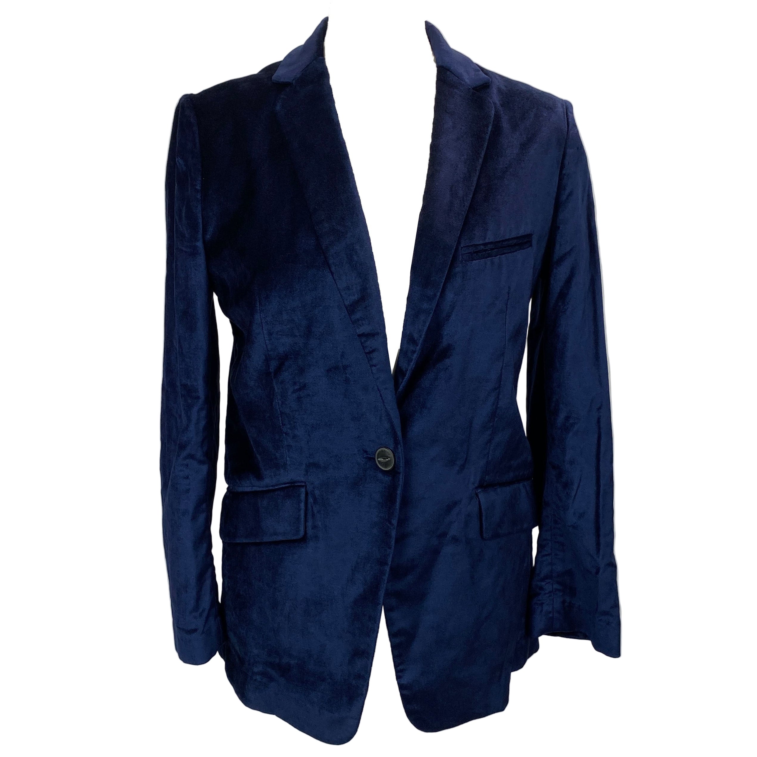 Rag & Bone New £500 Navy Margot Velvet Blazer XXS
