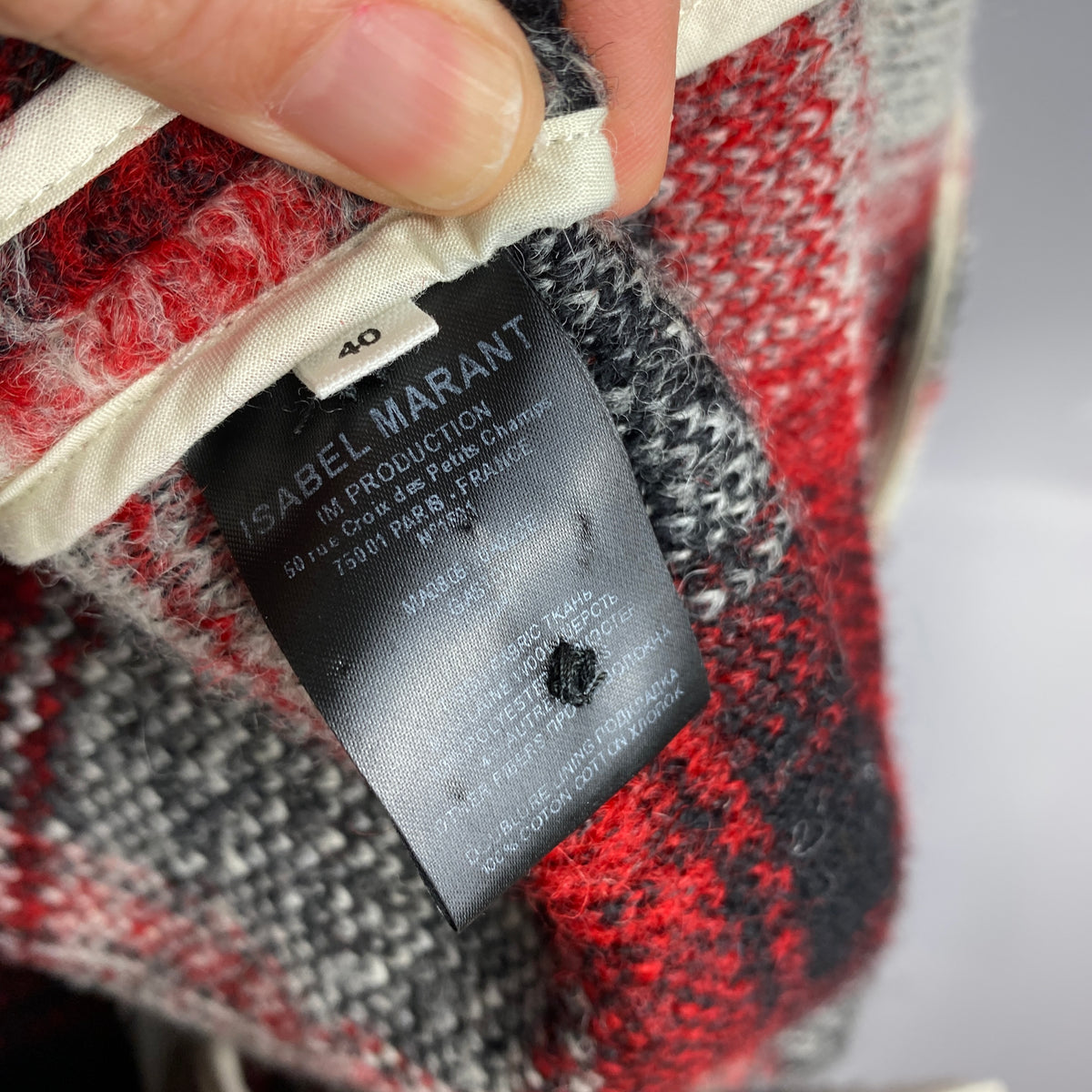 Isabel Marant £400 Red & Grey Tartan Gaston Jacket M/L