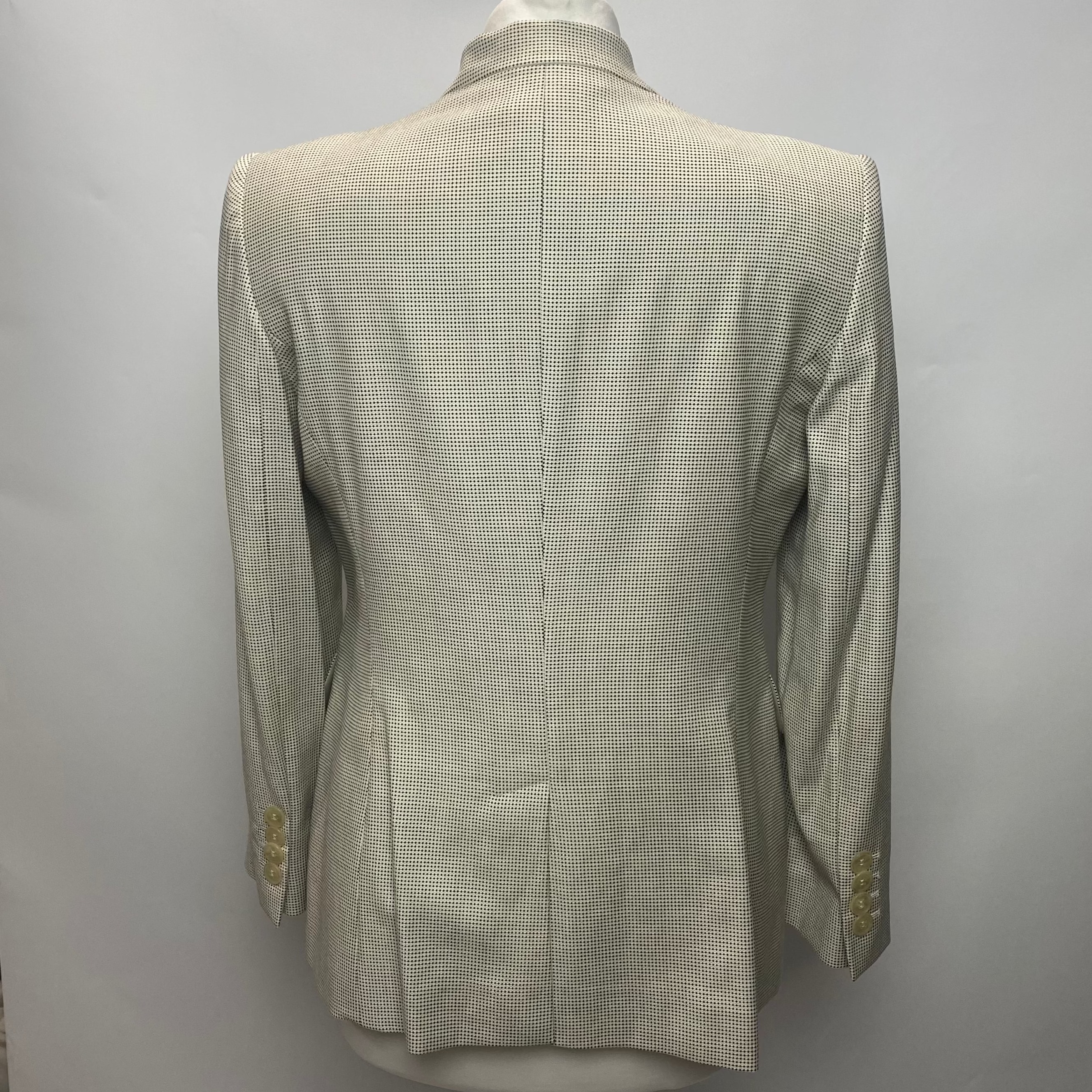 Armani Collezioni Cream & Black Silky Wool Mix Jacket M