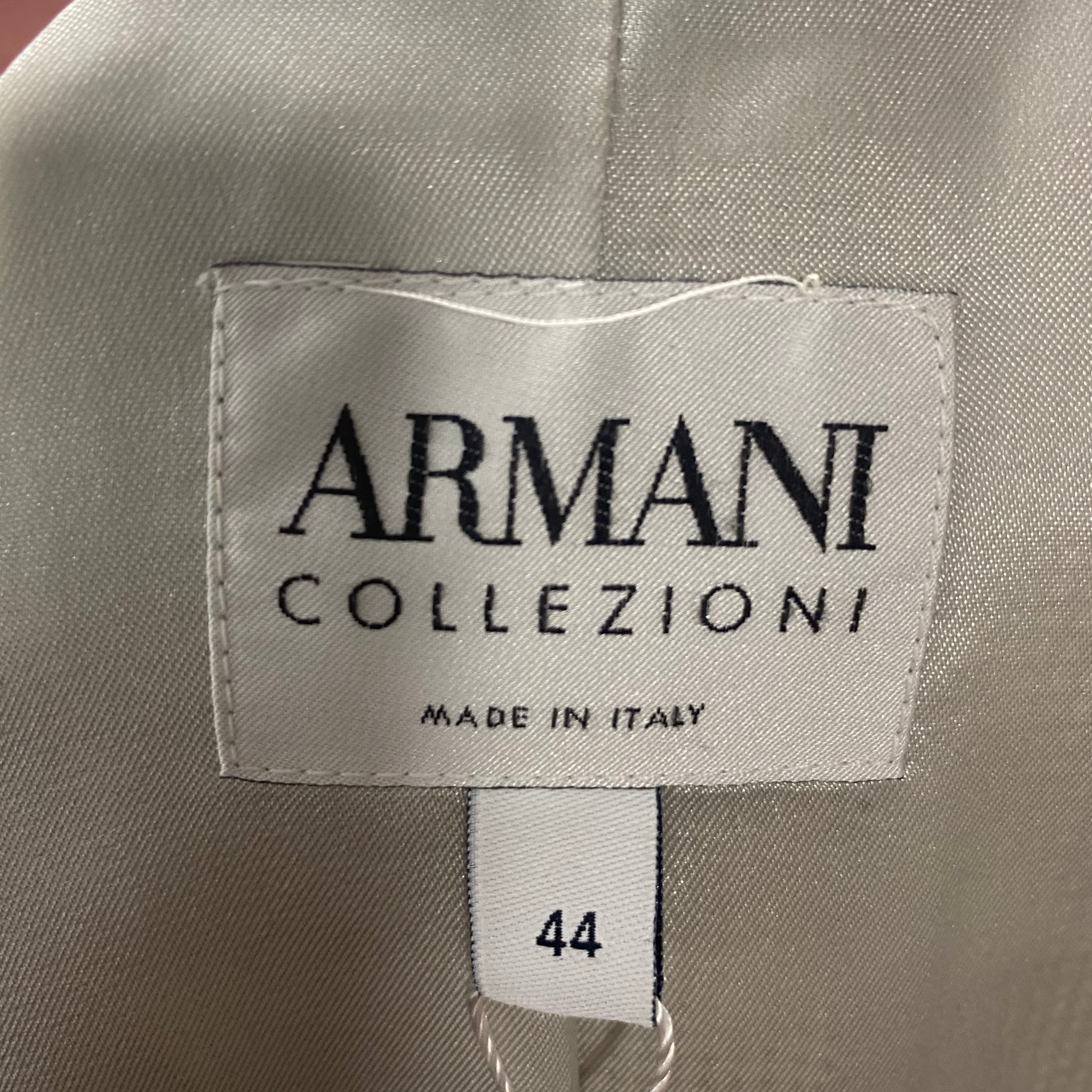 Armani Collezioni Cream & Black Silky Wool Mix Jacket M