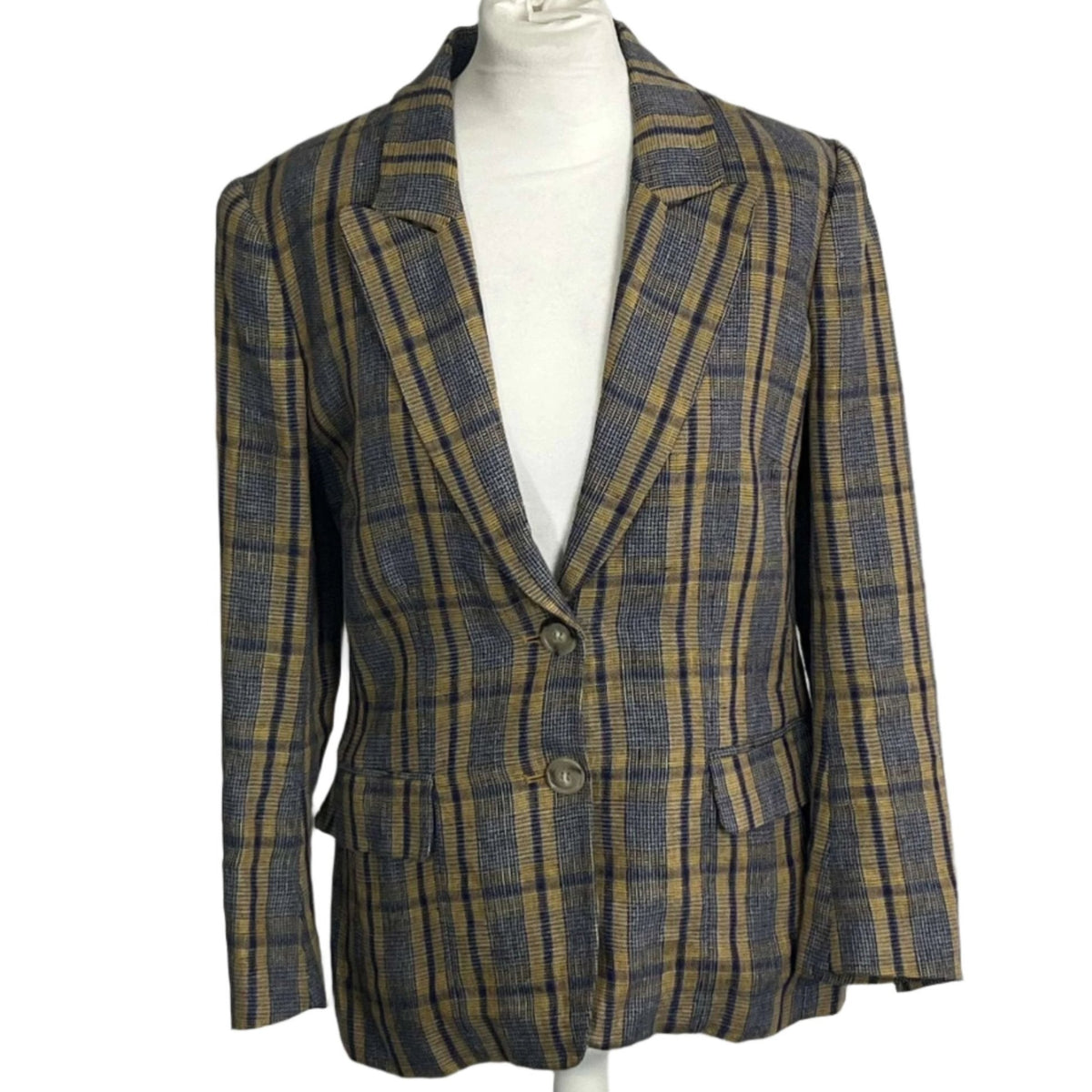 Isabel Marant Etoile Mustard Plaid Linen Jacket S