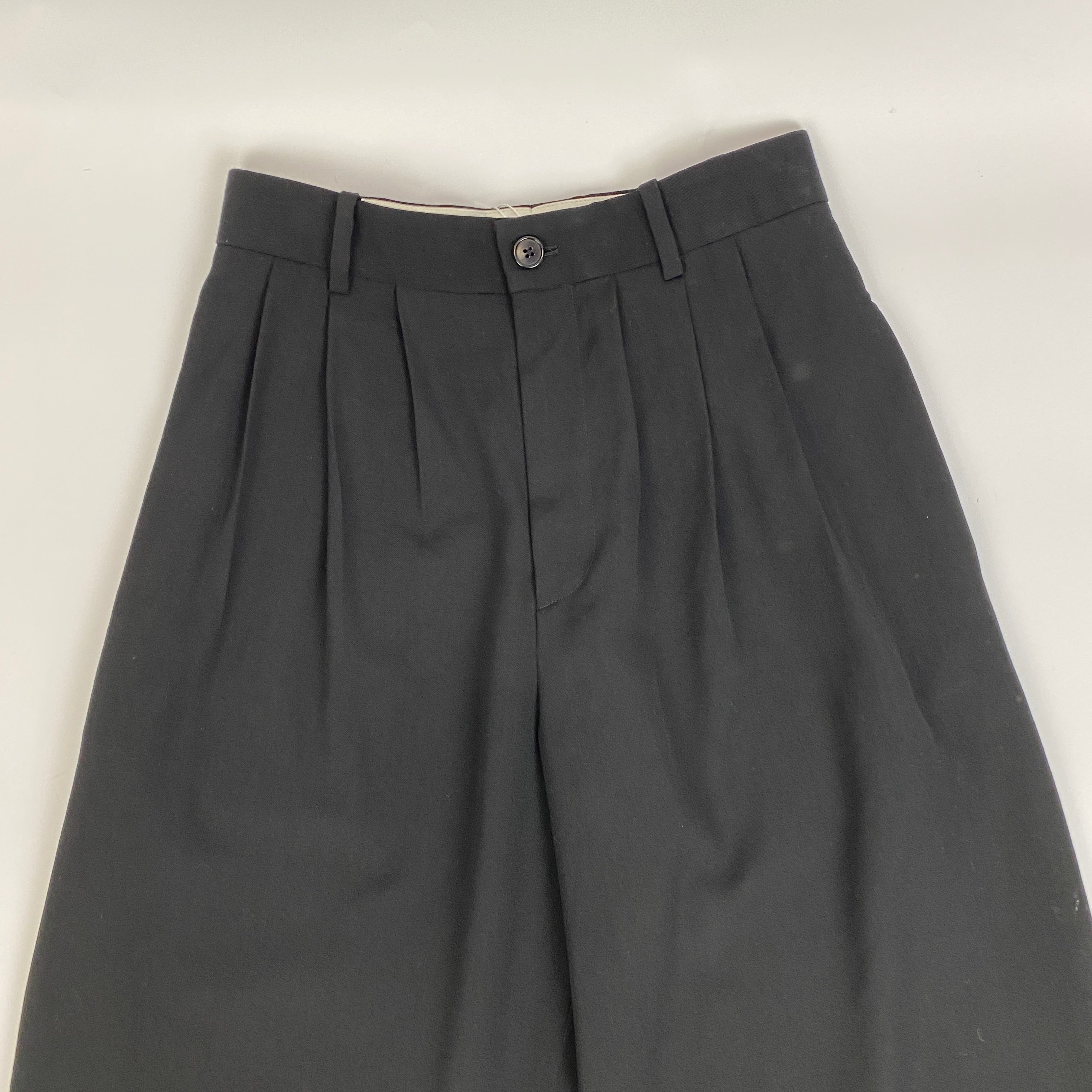 The Row New £1390 Black Wool Gabardine Pleat Pants XXS