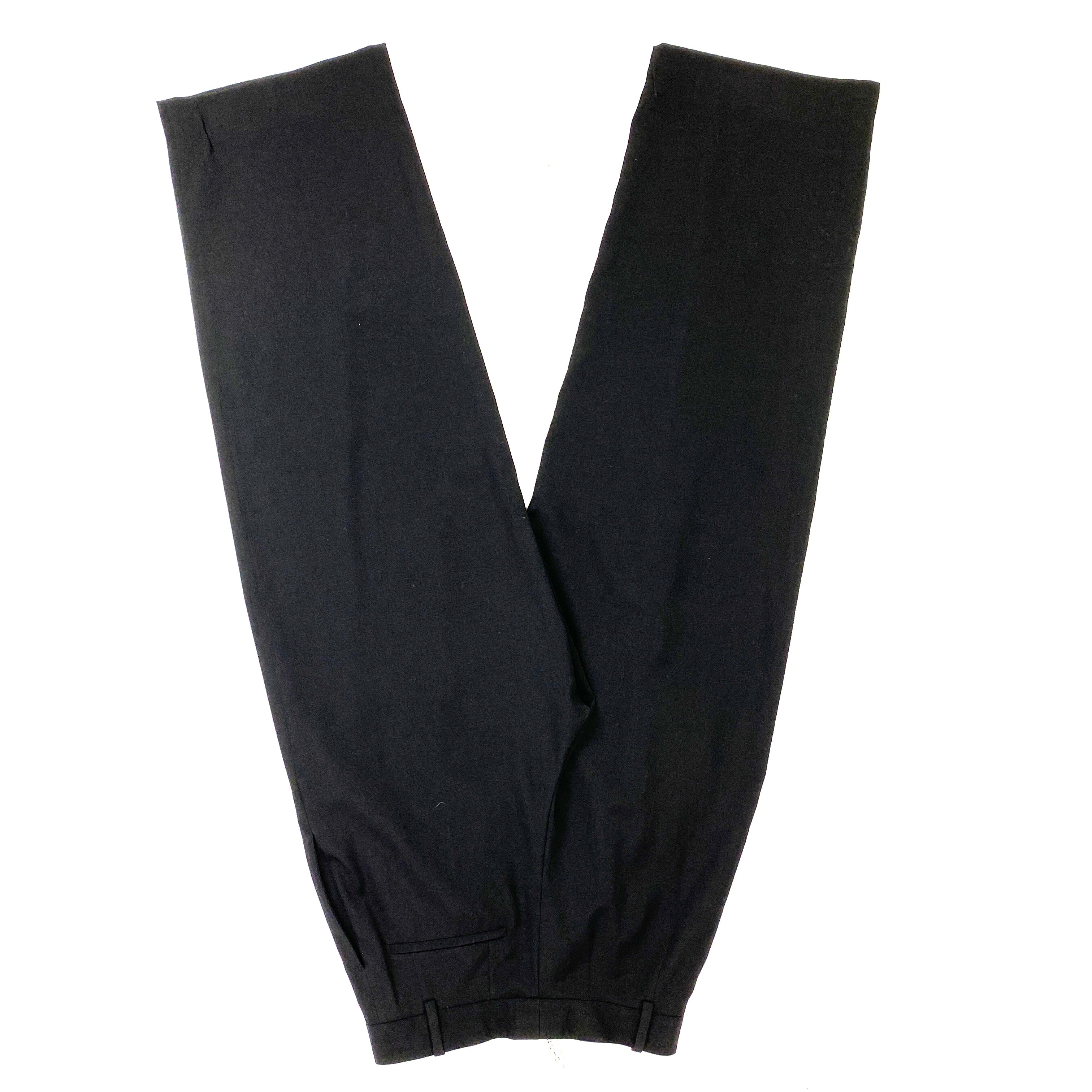 The Row New £1390 Black Wool Gabardine Pleat Pants XXS