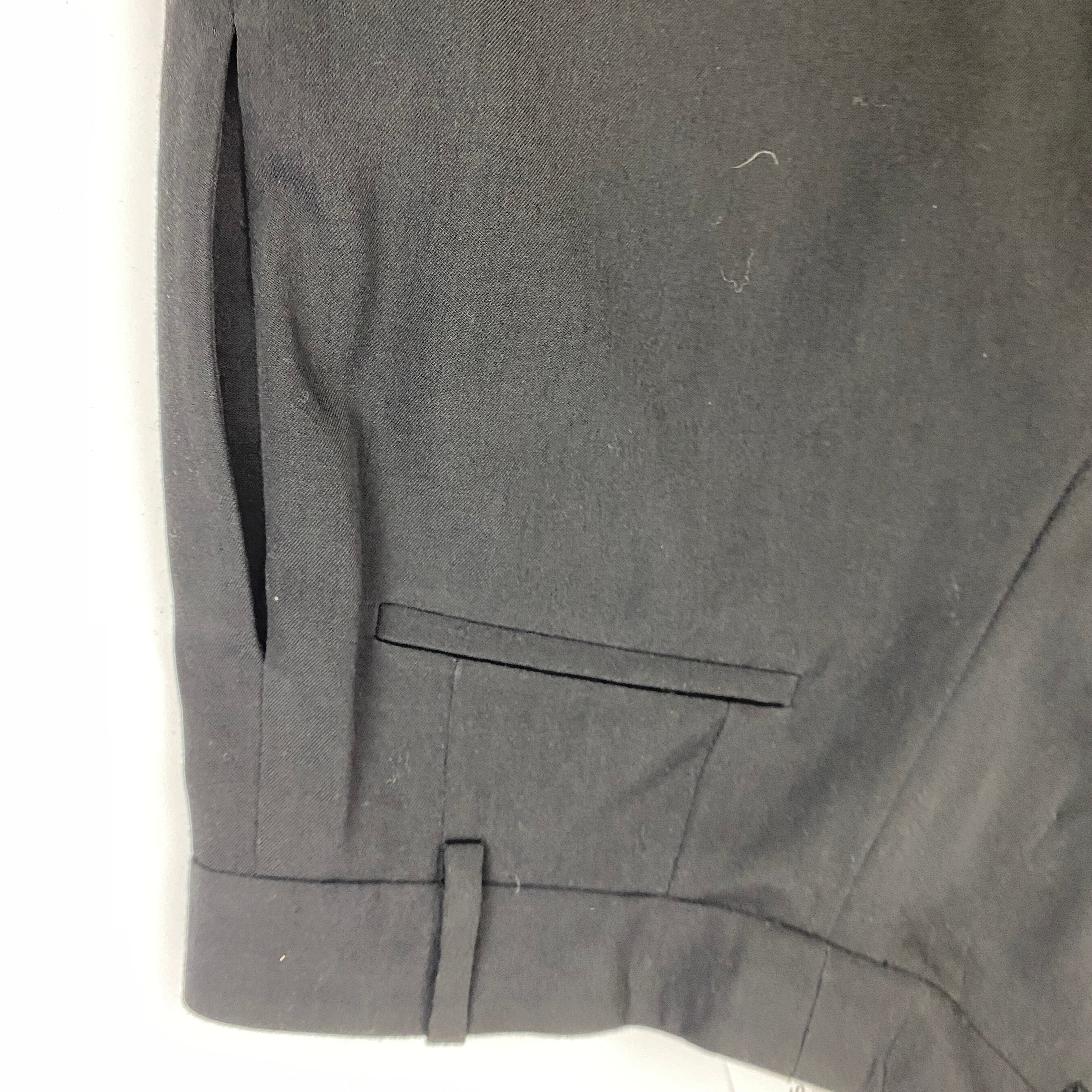 The Row New £1390 Black Wool Gabardine Pleat Pants XXS