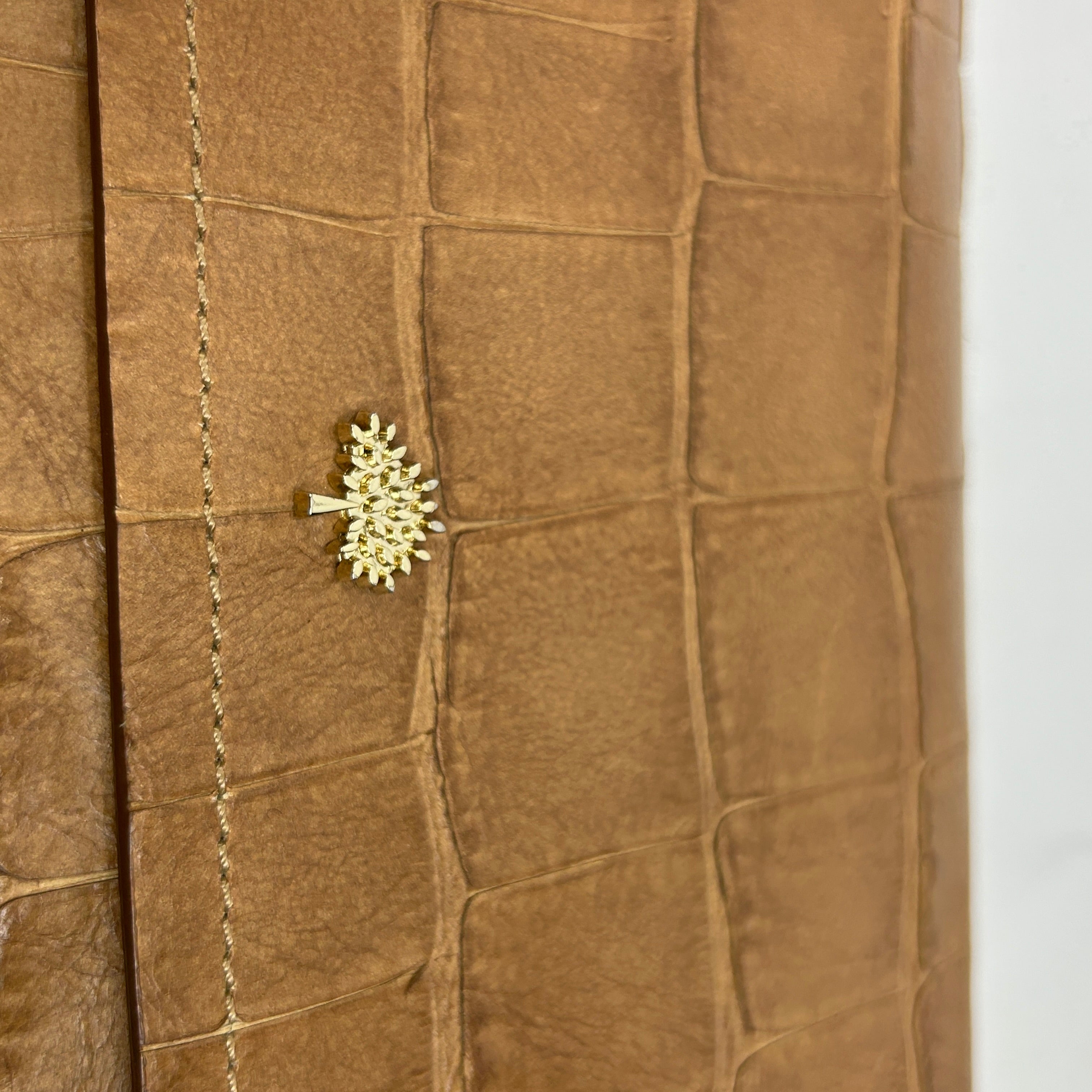 Mulberry Camel Embossed Croc Leather Flap Shoulderbag