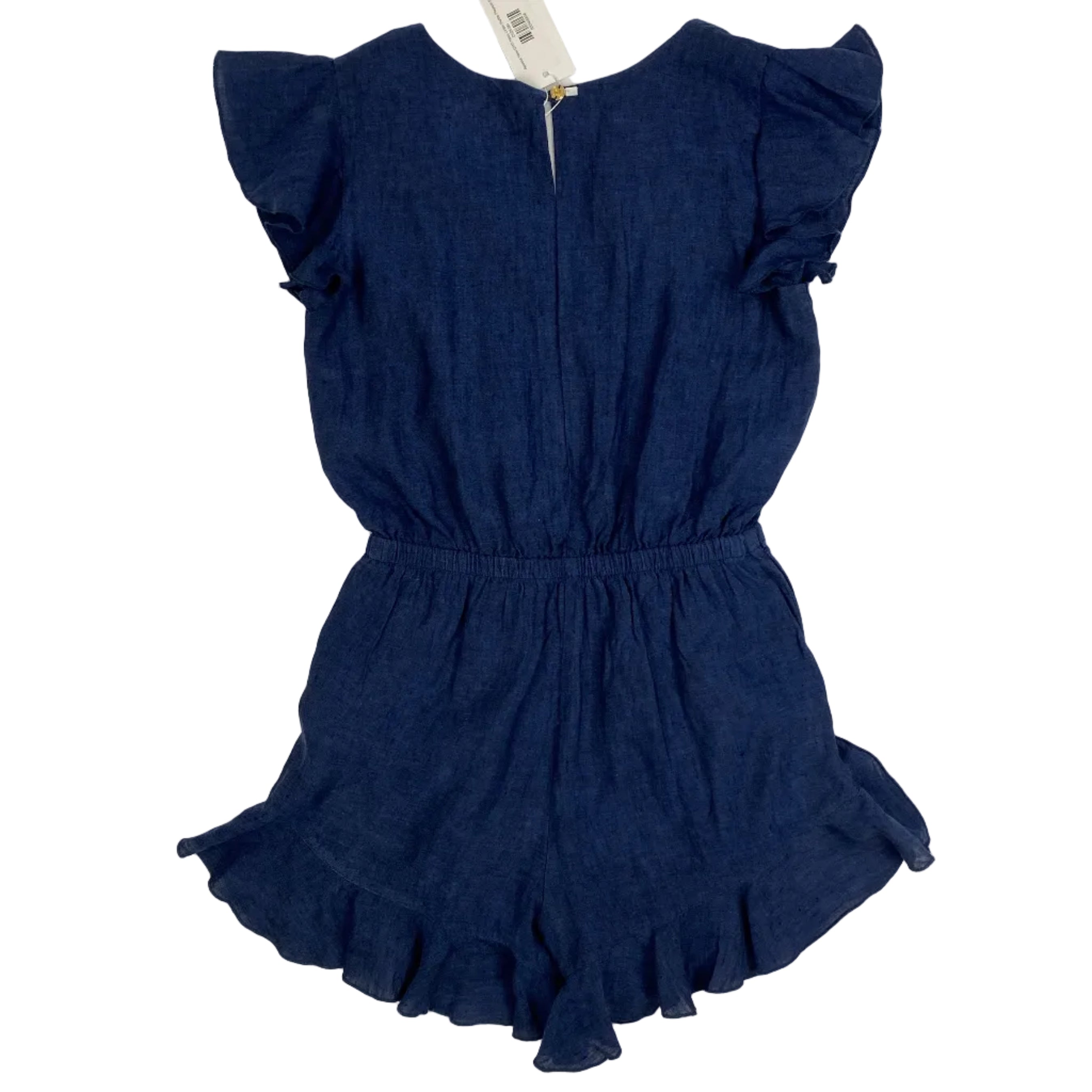 Apoella New £210 Navy Linen Ruffle Playsuit M/L