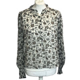 Me&Em Beige Paisley Button Detail Shirt XXS