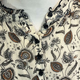 Me&Em Beige Paisley Button Detail Shirt XXS