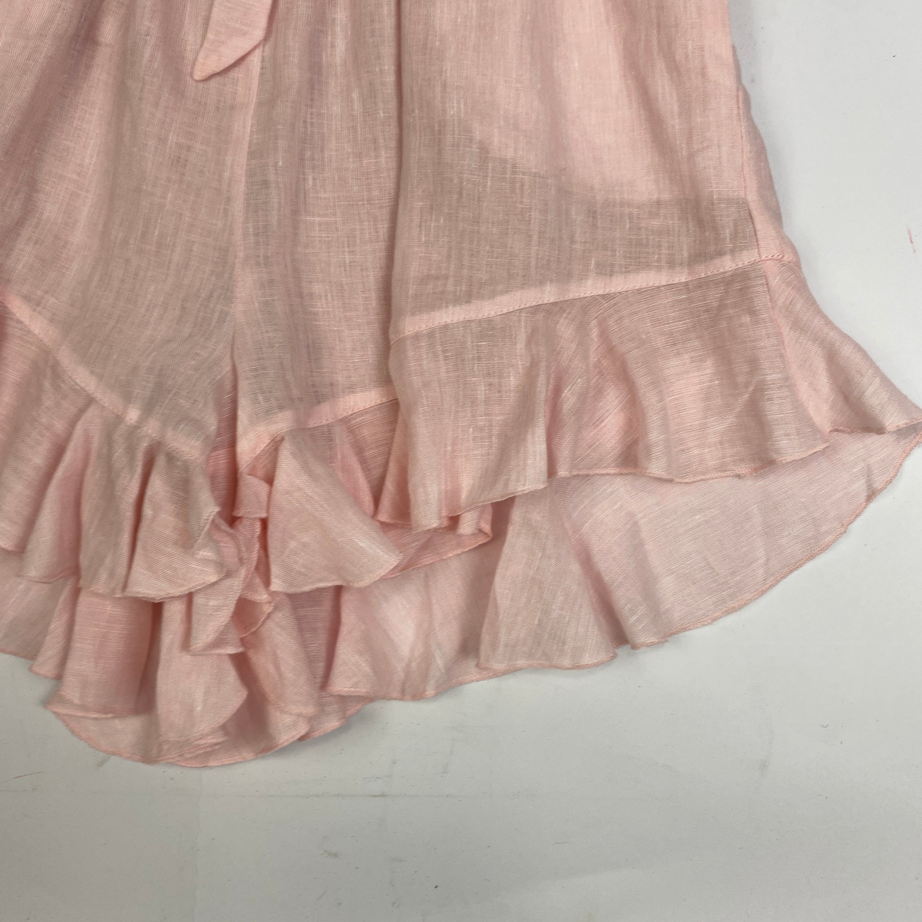 Apoella New £210 Pink Linen Ruffle Playsuit S/M