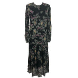 Isabel Marant Etoile Black Graphic Floral Print Viscose Maxi Dress S