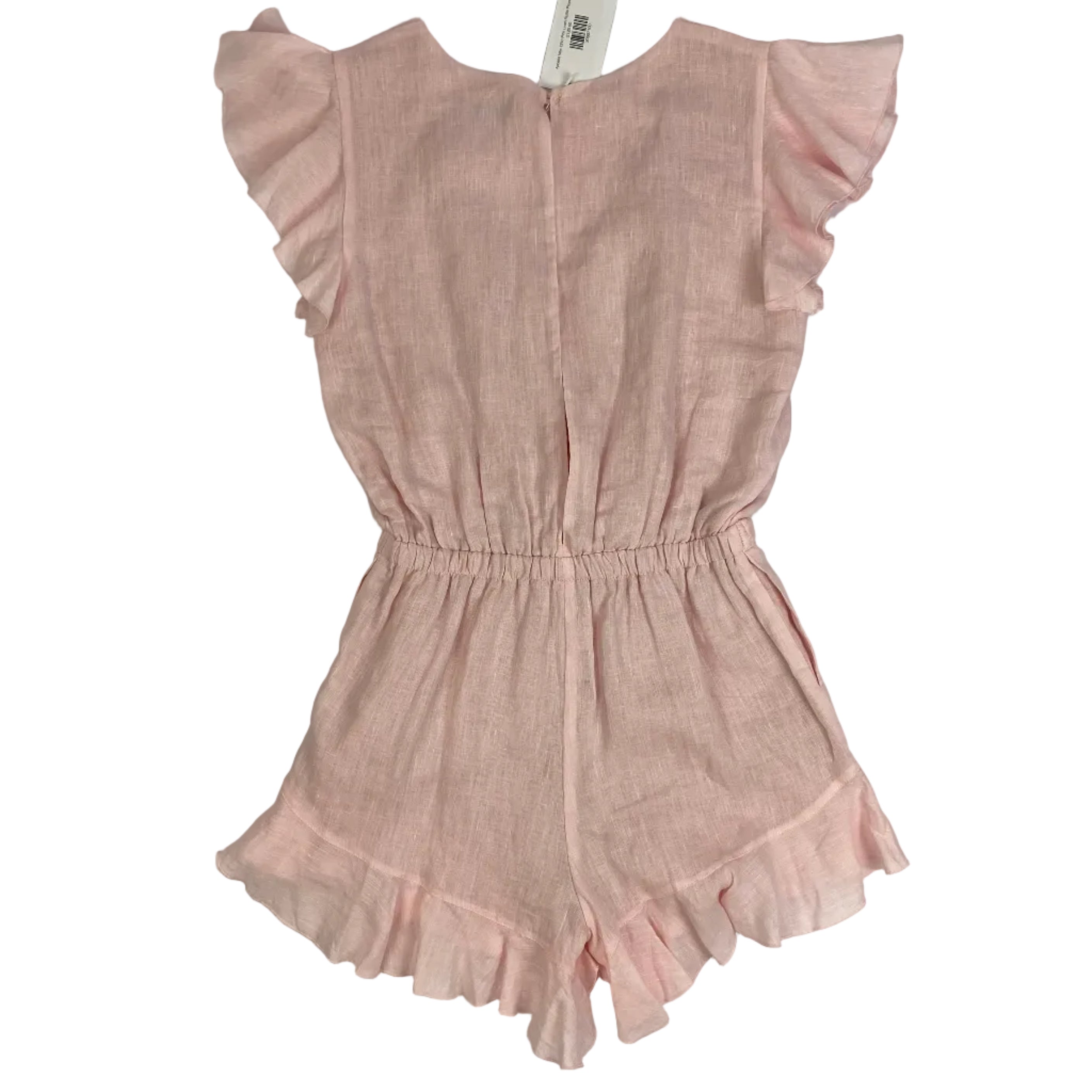 Apoella New £210 Pink Linen Ruffle Playsuit S/M