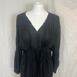 Isabel Marant Black Silky Drawstring Midi Dress M