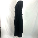 Tibi £700 Black Thick Jersey Ruffle Detail Midi Dress XXS/XS/S
