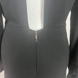 Tibi £700 Black Thick Jersey Ruffle Detail Midi Dress XXS/XS/S