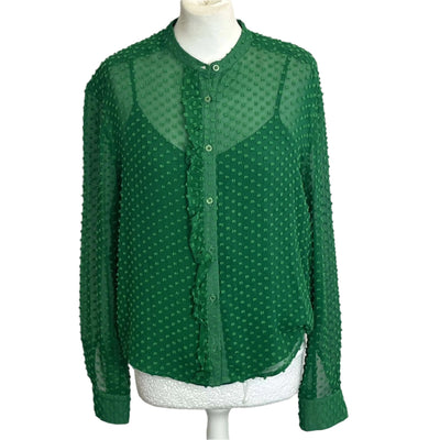 Custommade Emerald Tufted Silk Fria Blouse S