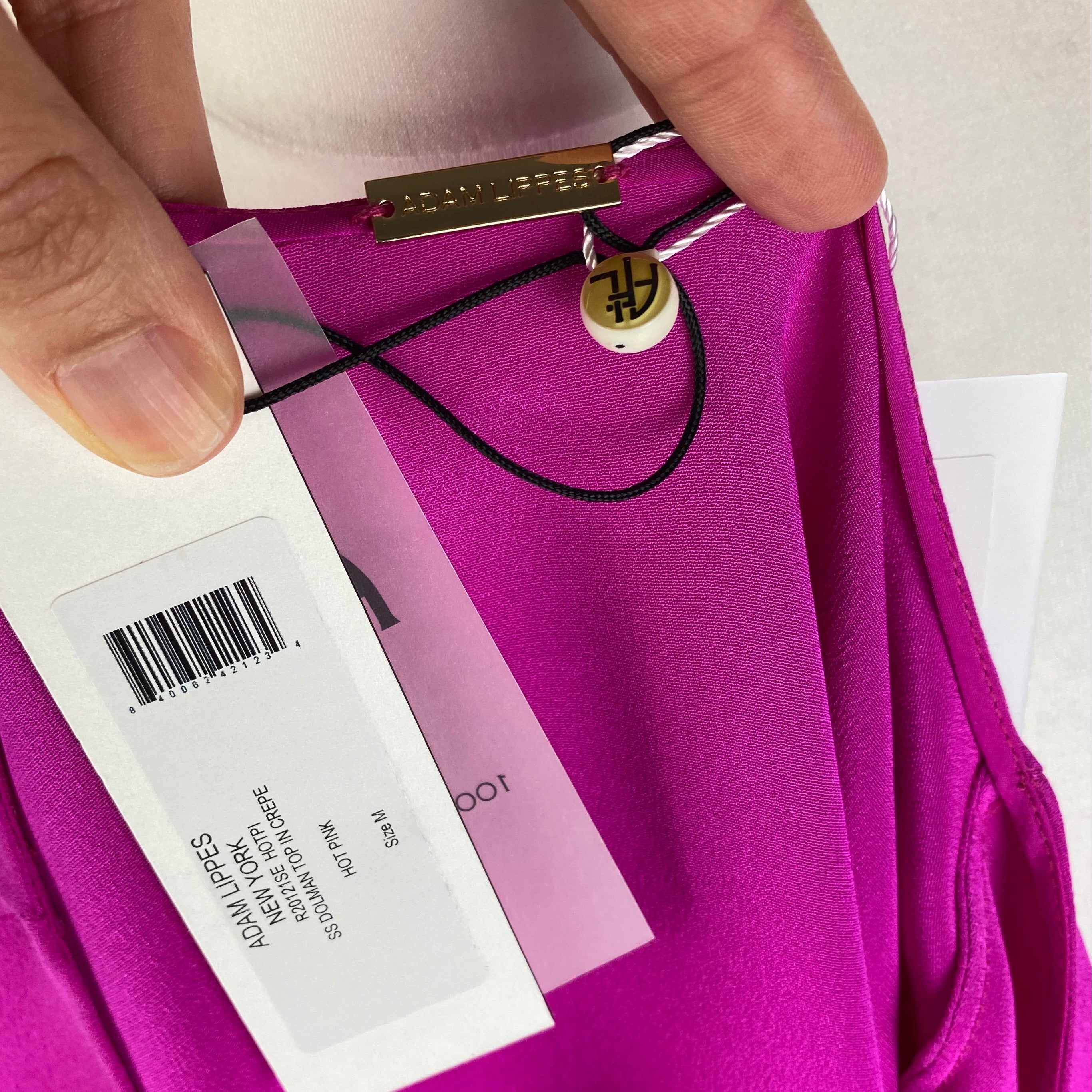 Adam Lippes New £900 Hot Pink Crepe Dolman Top M