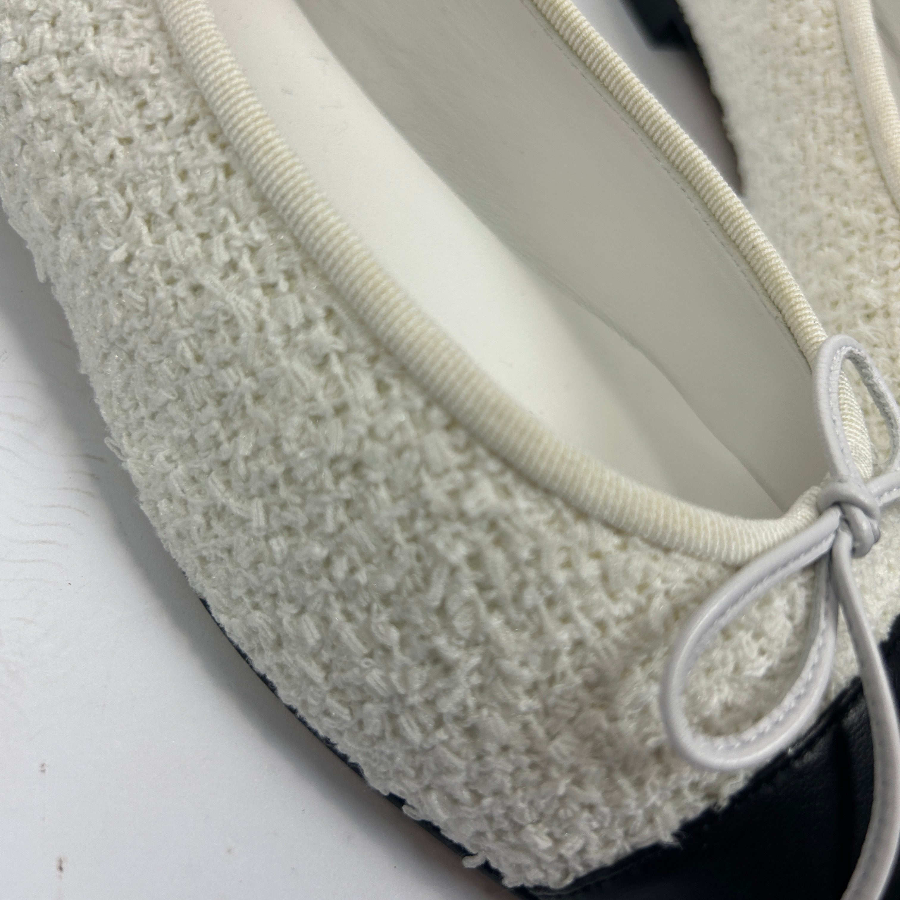 Chanel New Ivory Tweed Ballet Flats 42