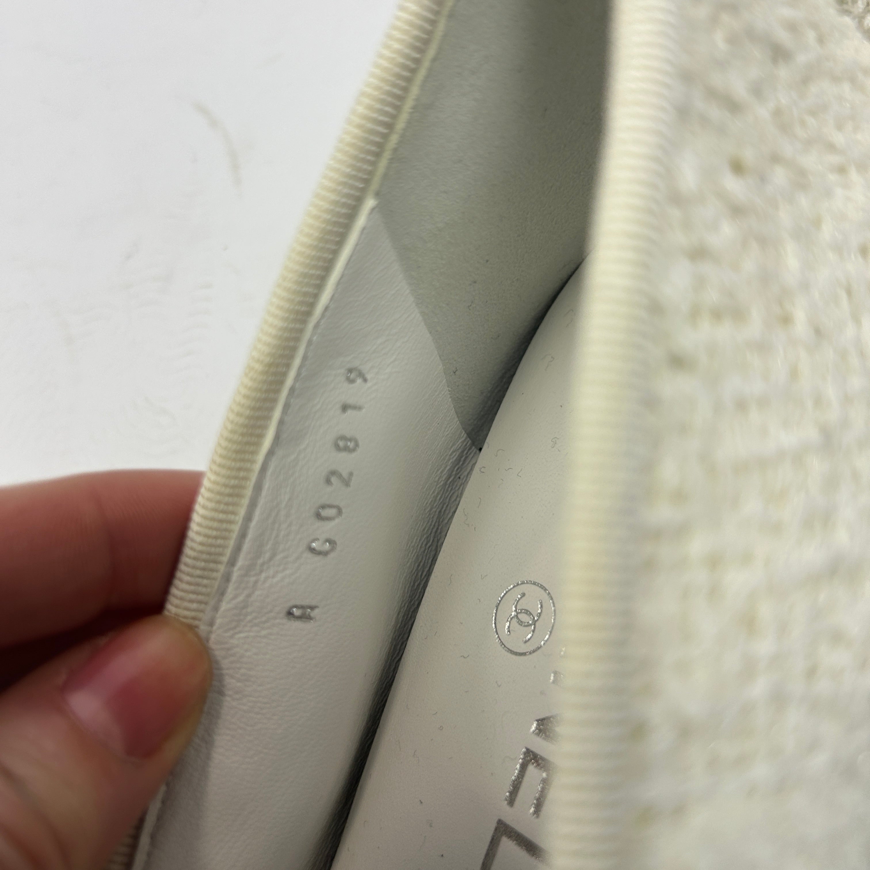 Chanel New Ivory Tweed Ballet Flats 42