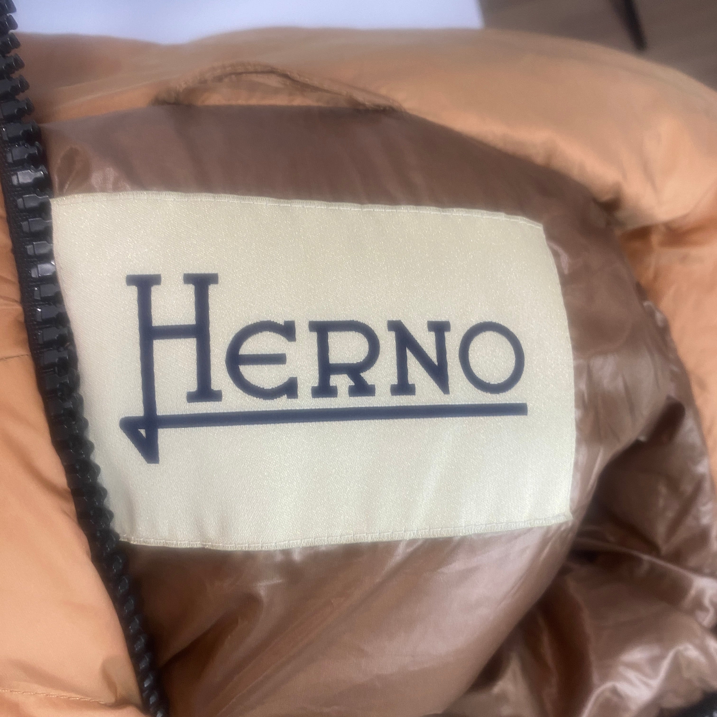 Herno £595 Copper Padded Down Coat L