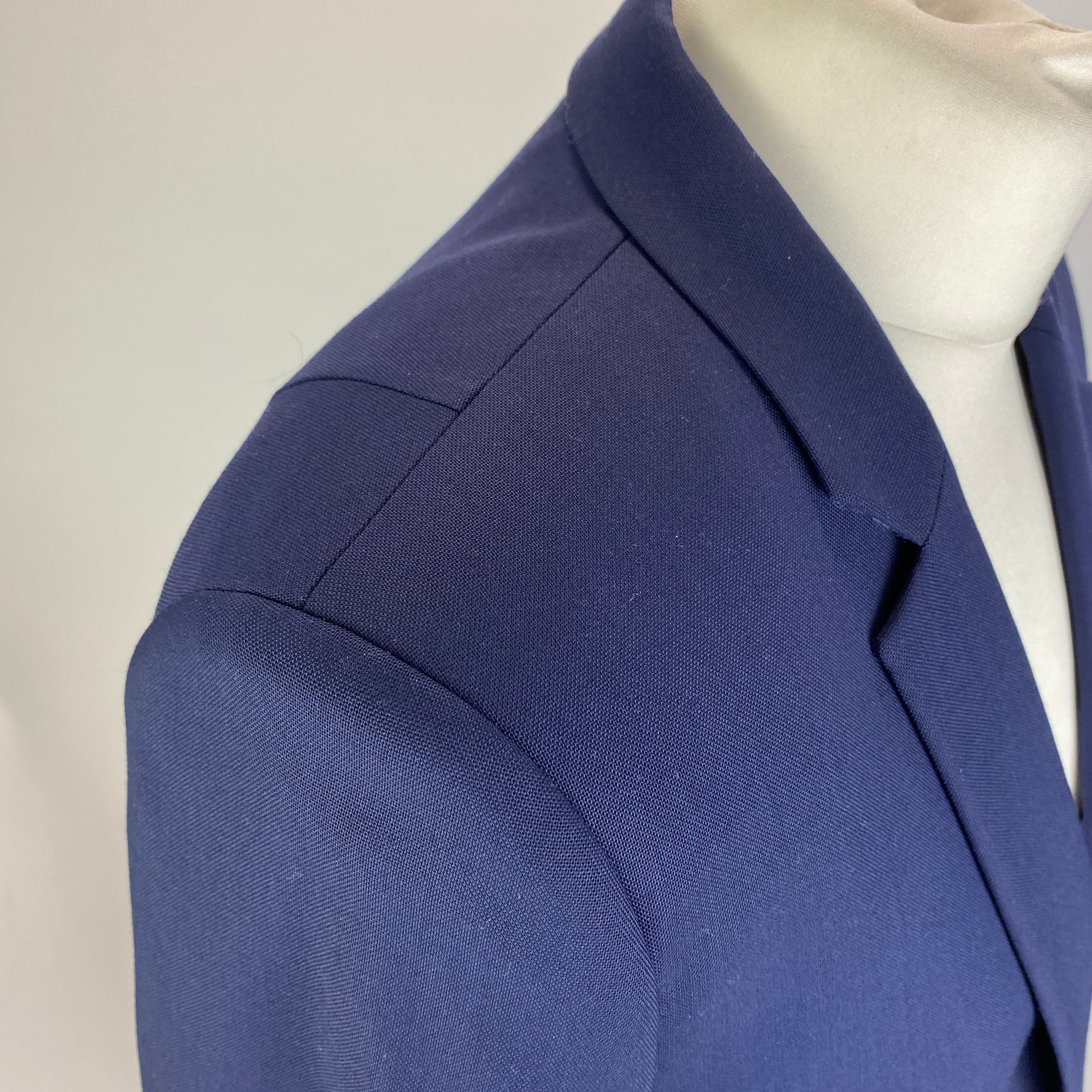 Paul Smith Navy Wool Skinny Lapel Long Jacket M