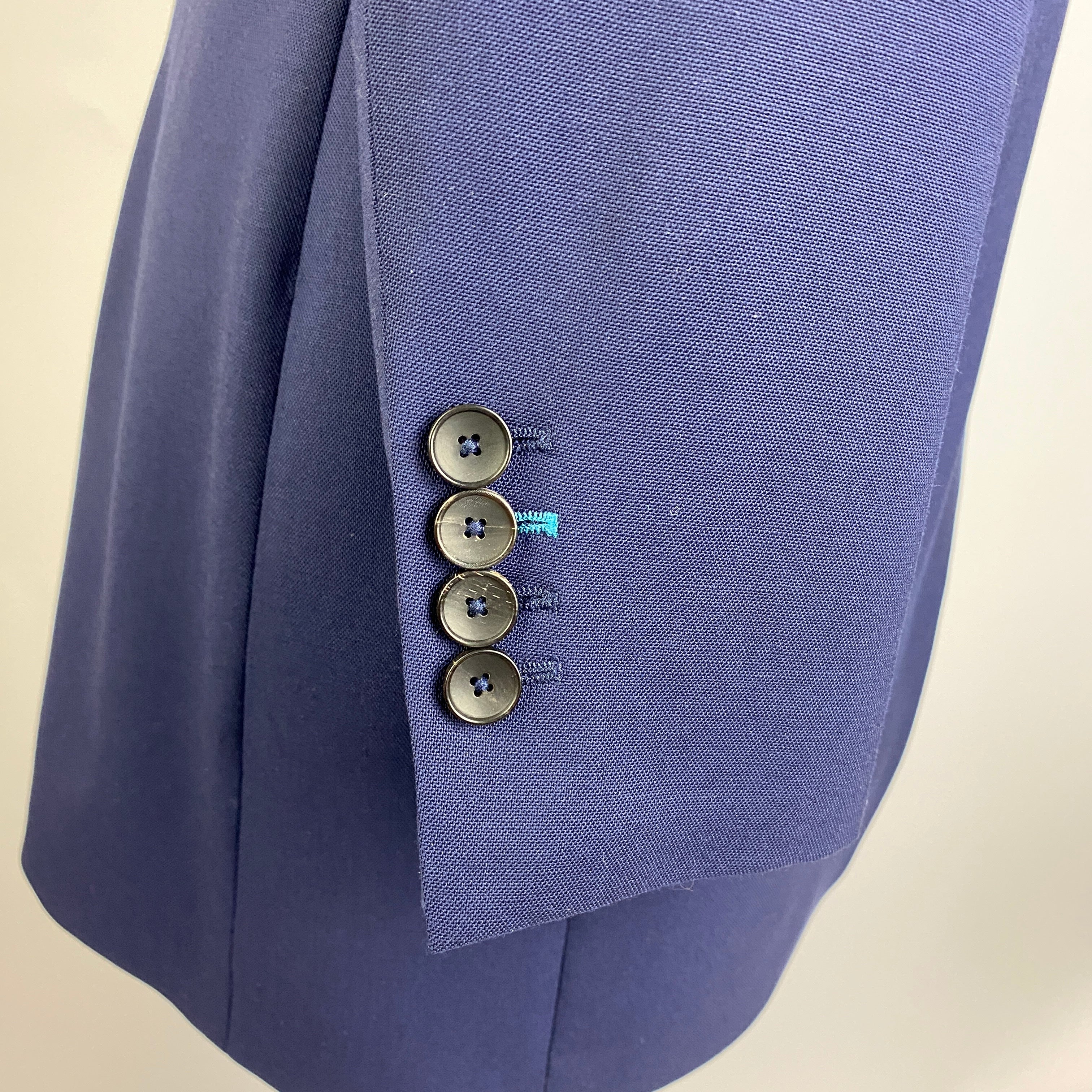 Paul Smith Navy Wool Skinny Lapel Long Jacket M