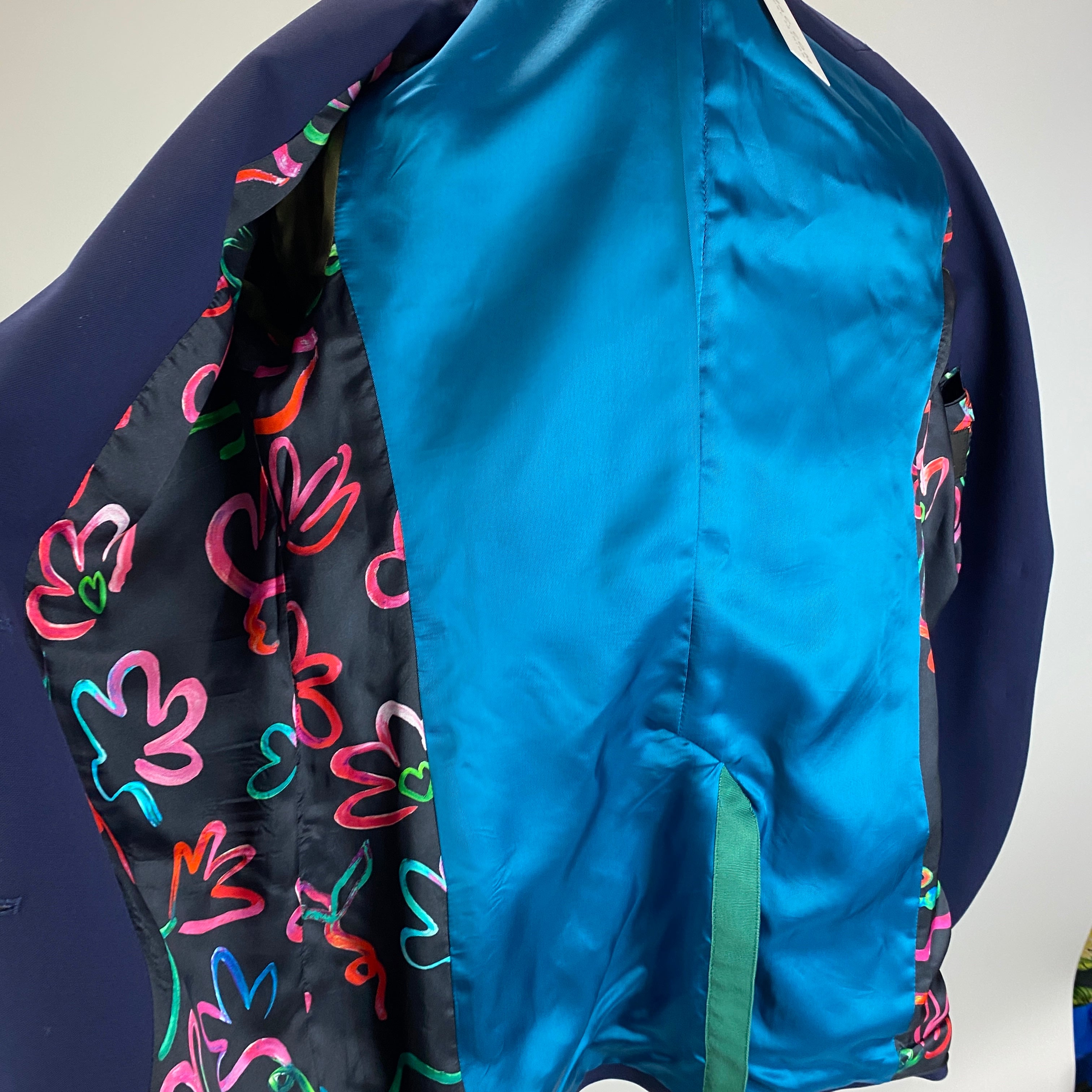 Paul Smith Navy Wool Skinny Lapel Long Jacket M