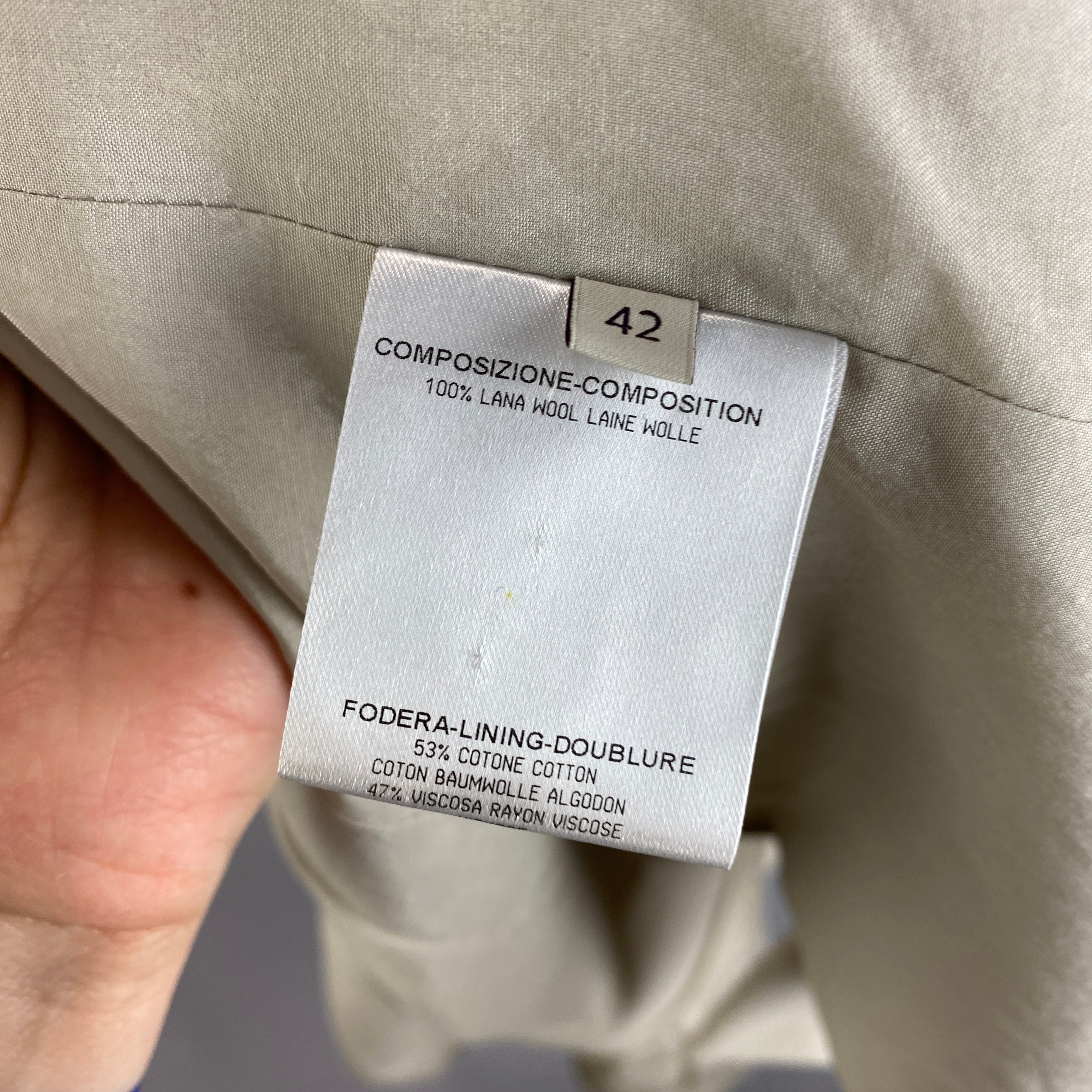 Stella McCartney Cream Wool Skinny Lapel Jacket S