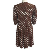 Reformation Brand New Brown Polka Dot Midi Dress M