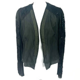 Dries Van Noten Black & Forest Green Silk Embellished Jacket XS/S