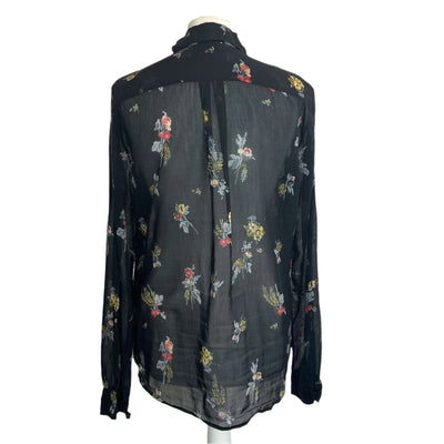 Forte Forte Black Floral Cotton & Silk Shirt S/M