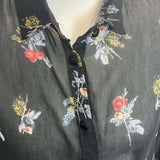 Forte Forte Black Floral Cotton & Silk Shirt S/M