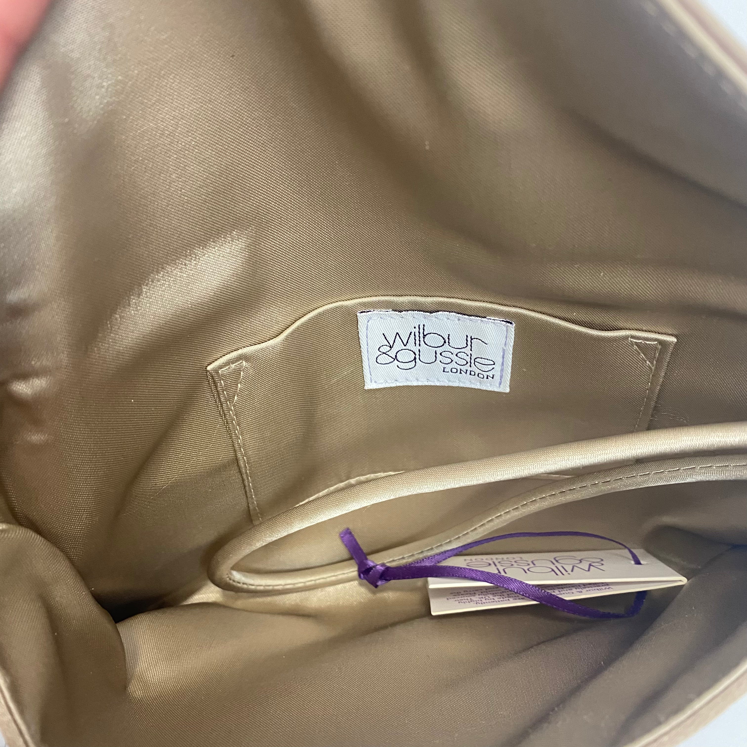 Wilbur & Gussie New Oyster Silk Jewelled Charlie Clutch