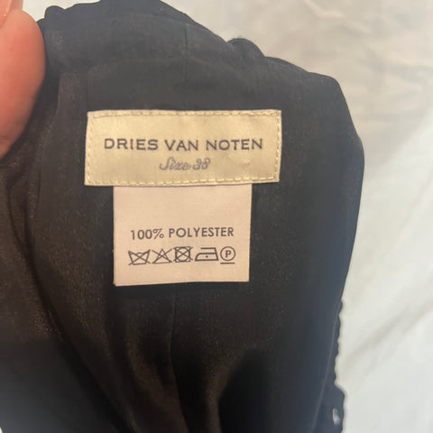 Dries Van Noten Black Lilac & Violet Embroidered Skirt S