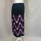 Dries Van Noten Black Lilac & Violet Embroidered Skirt S