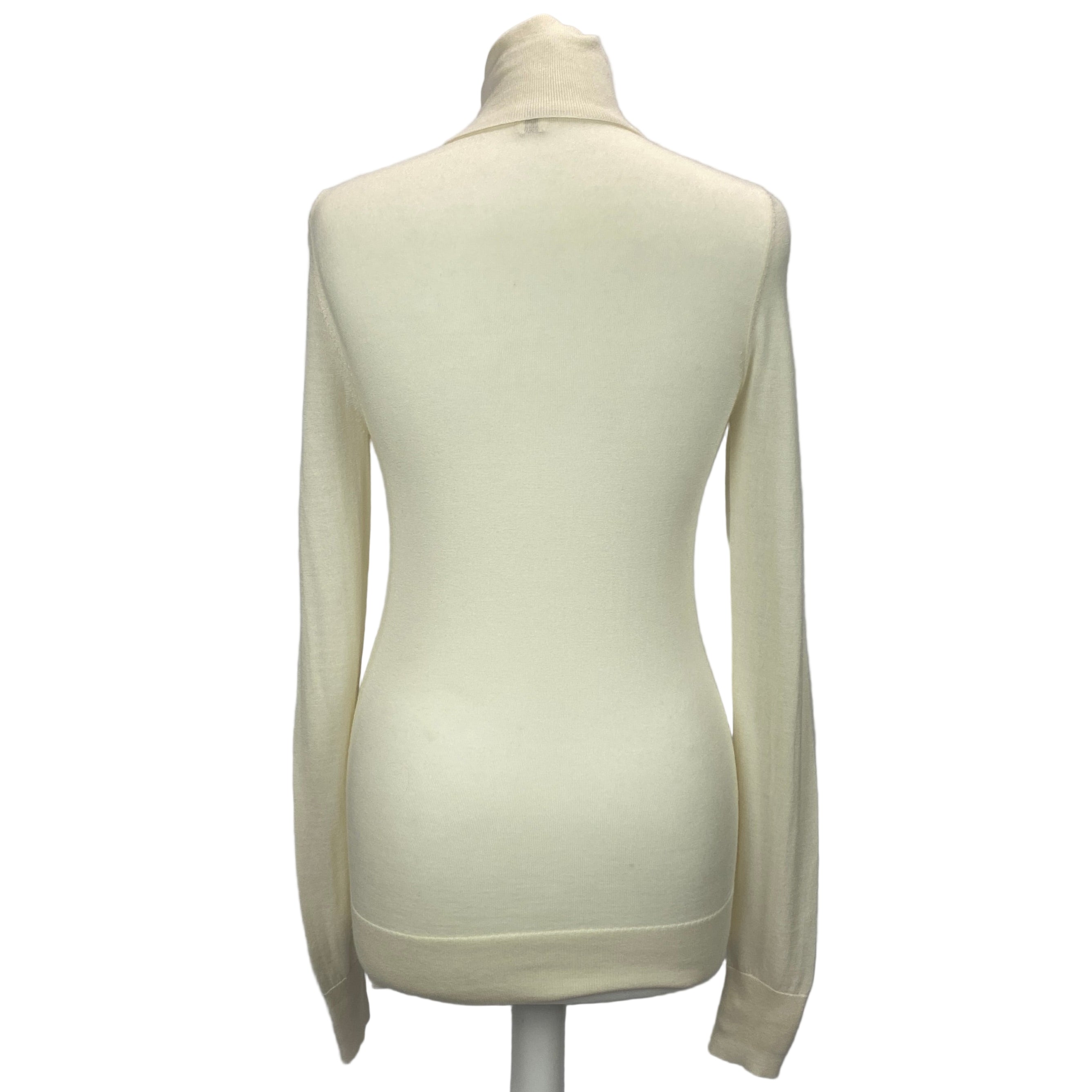 Toteme New £400 Cream Wool & Silk Fine Turtleneck Sweater S