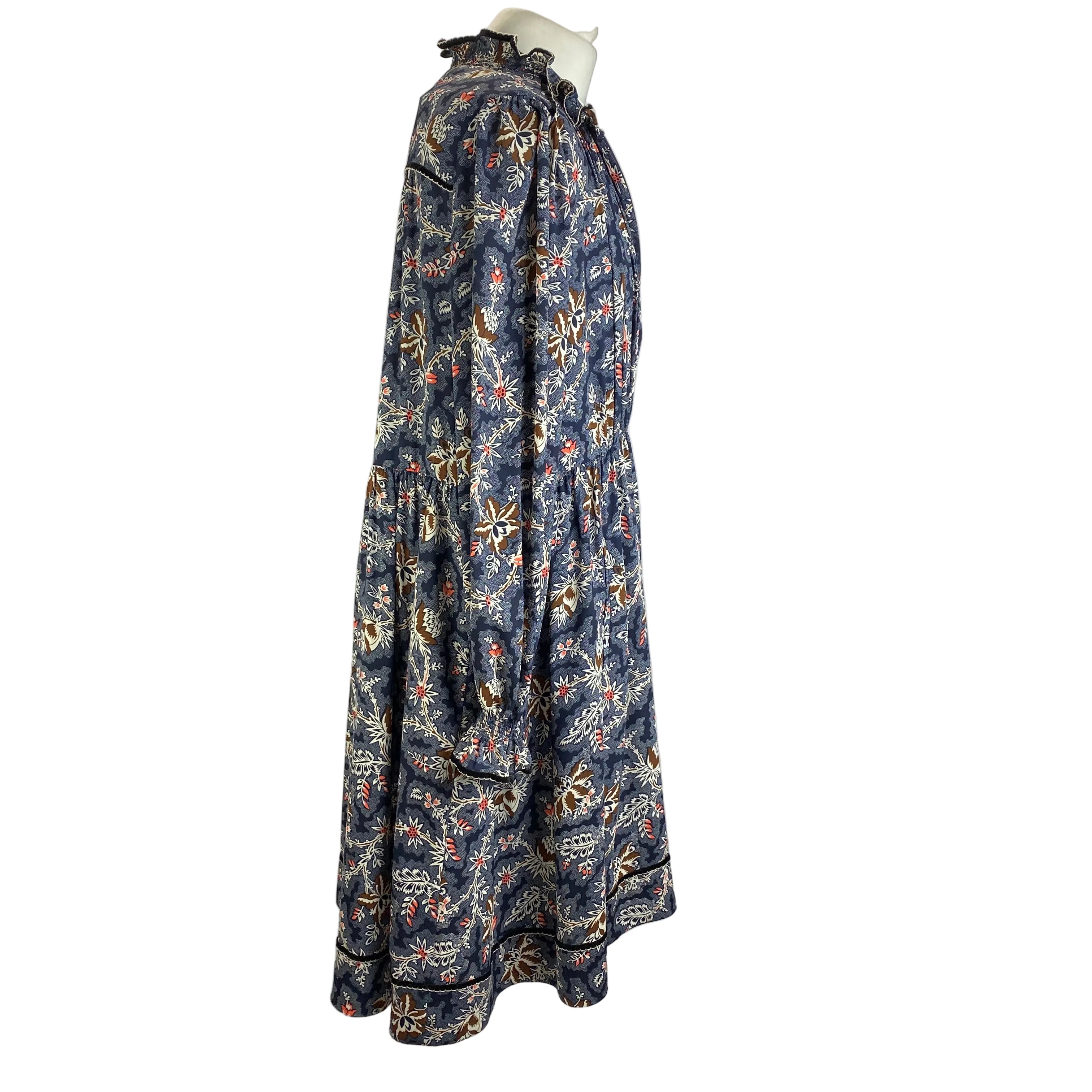 Me&Em Navy Print Midi Dress L