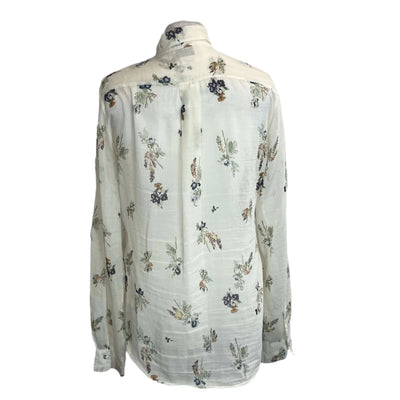 Forte Forte Cream Floral Cotton & Silk Shirt S/M