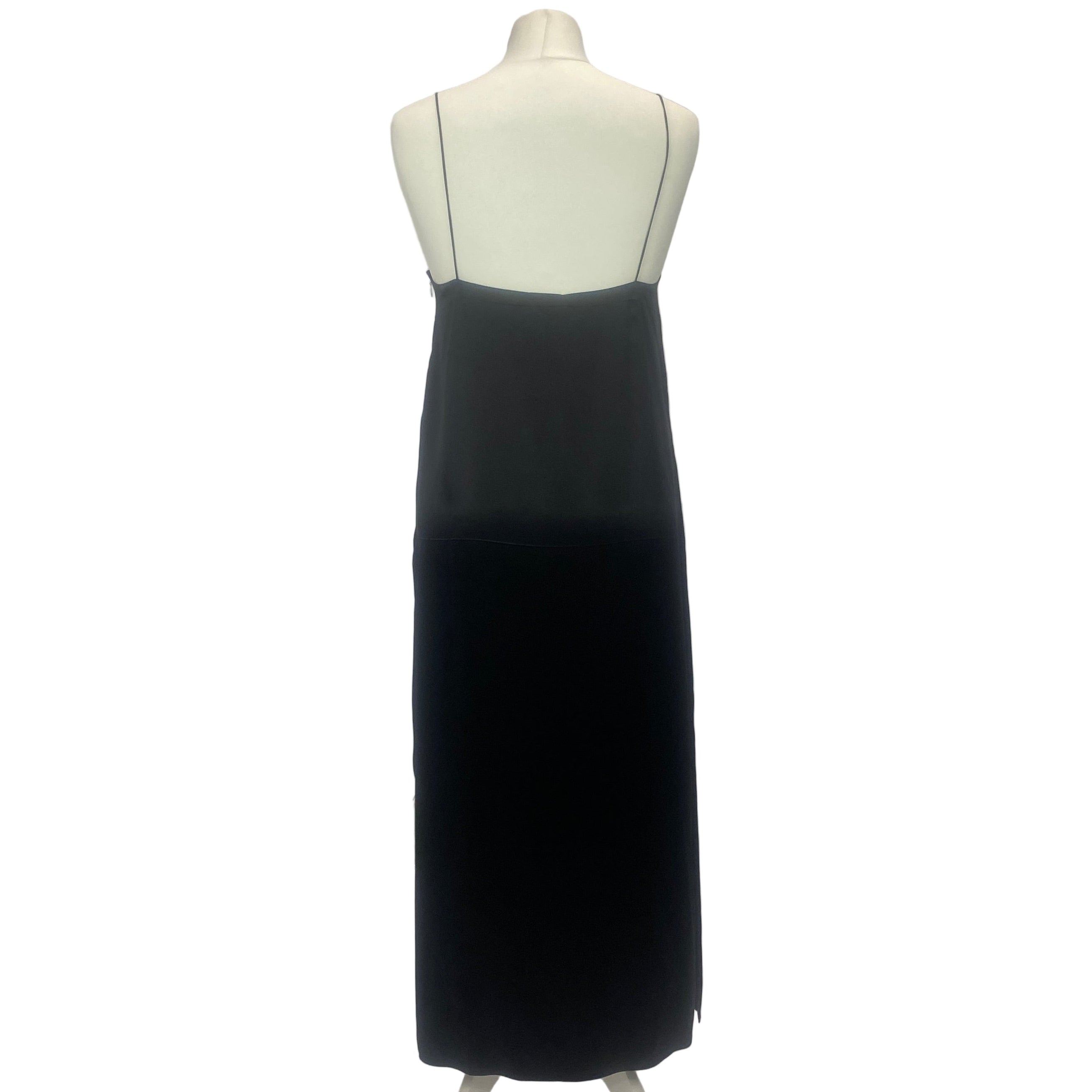 Khaite New £730 Black Silk Slip Dress S