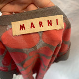 Marni Rose Pink & Grey Circles Fine Cashmere Knit Cardigan S