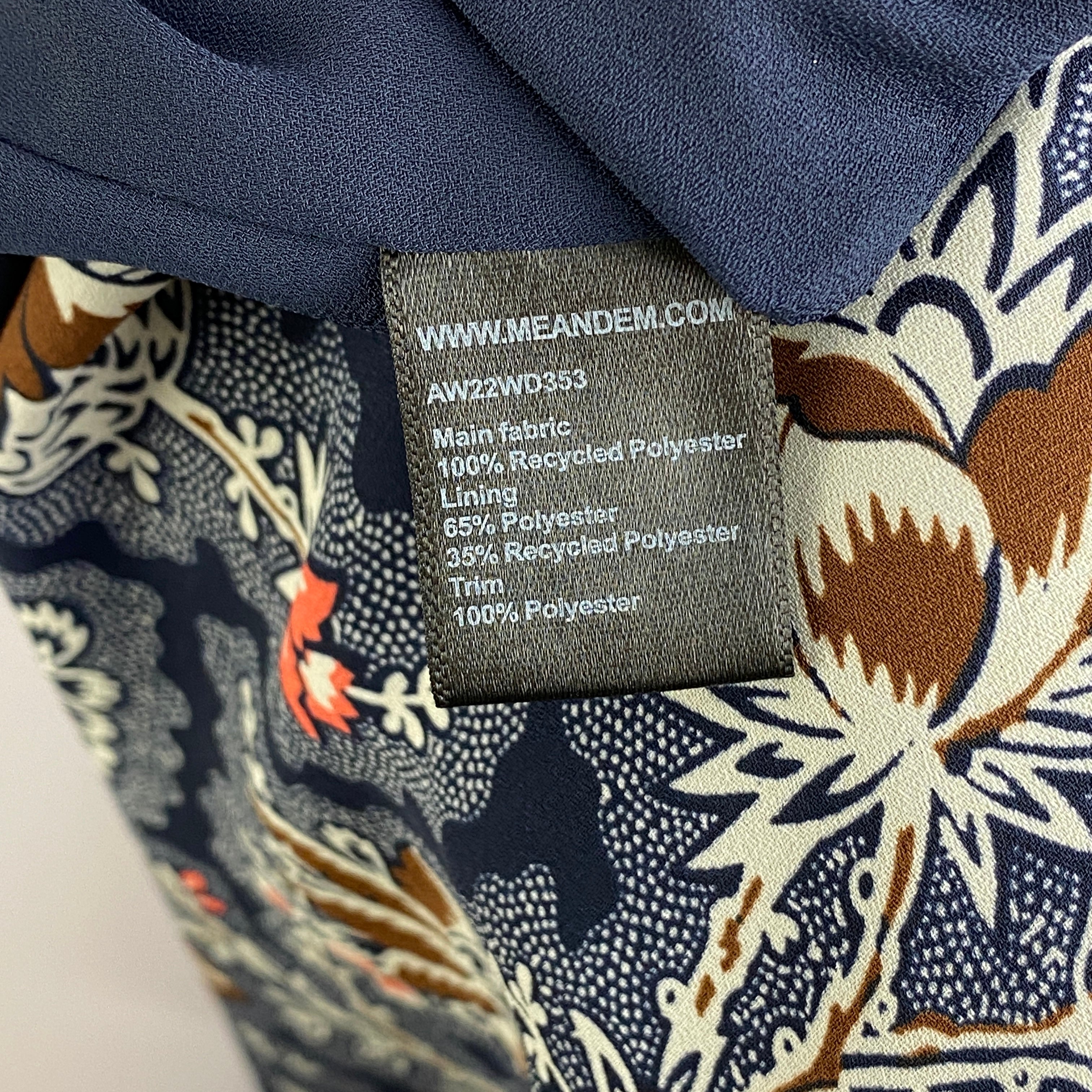 Me&Em Navy Print Midi Dress L