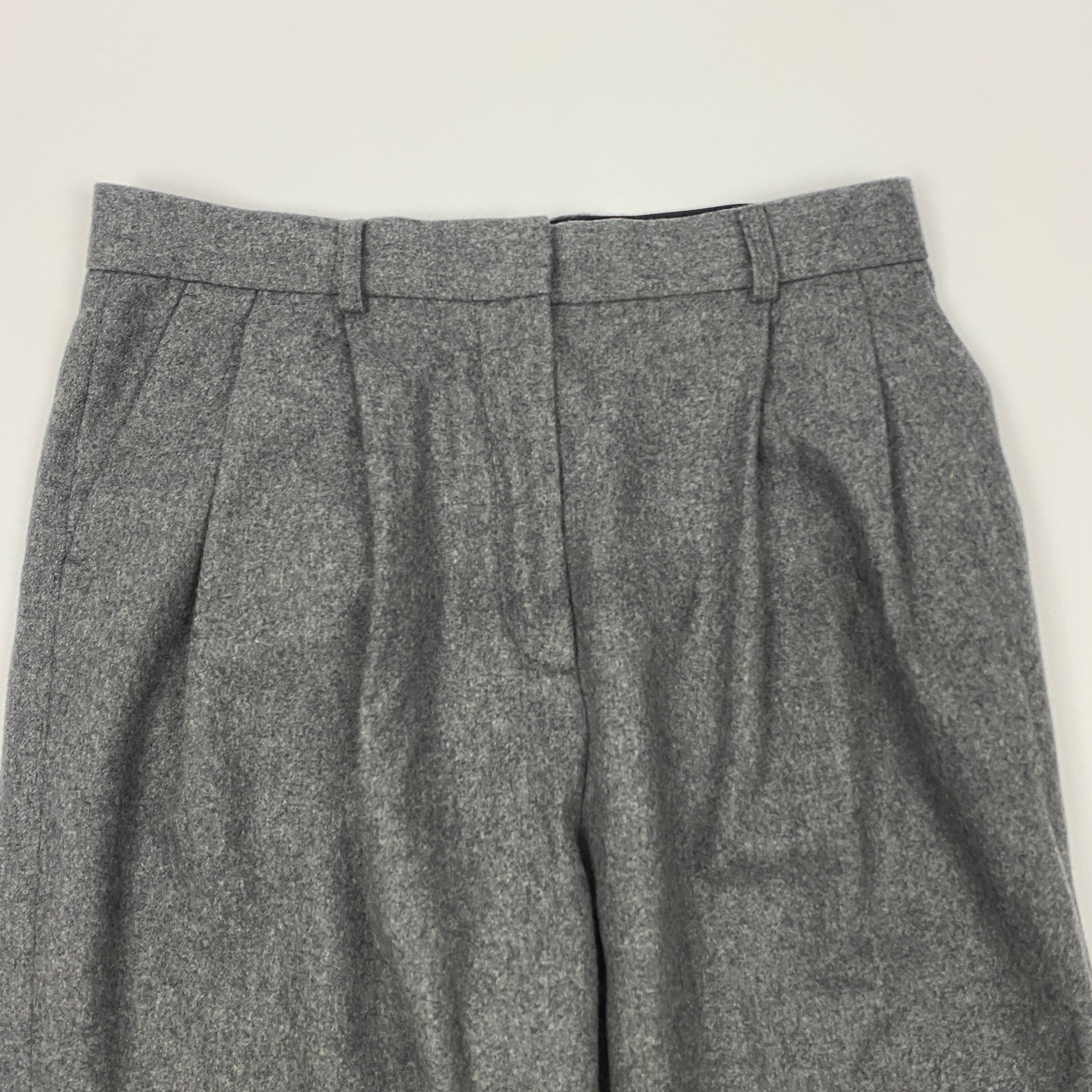 Toteme £410 Grey Wool Double Pleat Tailored Trousers XS