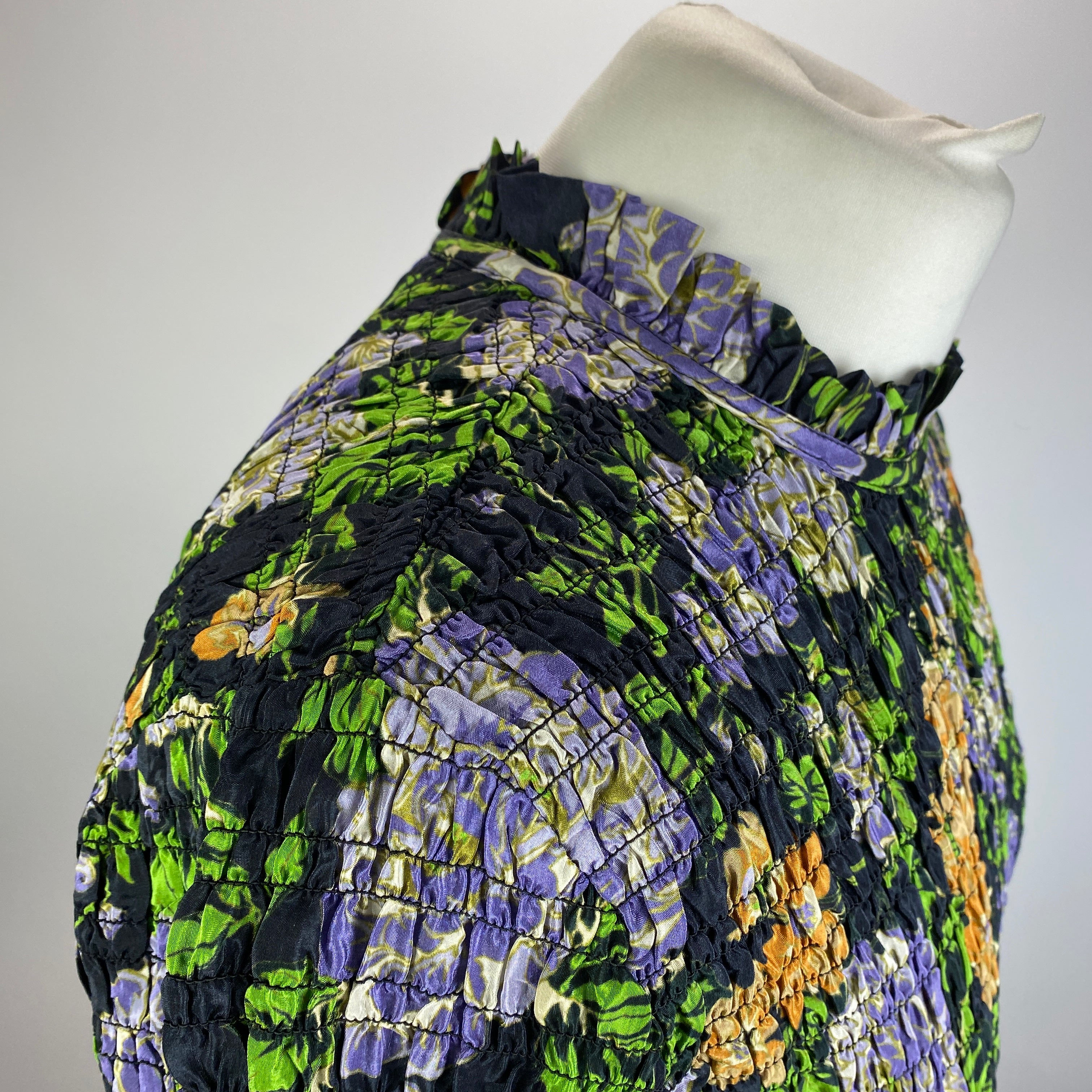 Farm Rio Black Floral Shirred Bodice Maxi Dress M